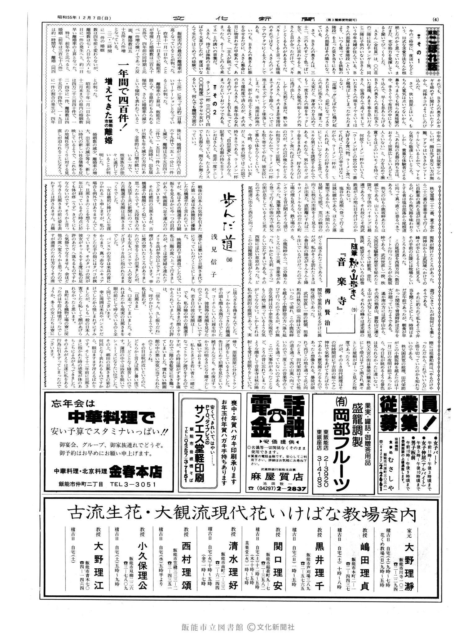 昭和55年12月7日4面 (第9702号) 