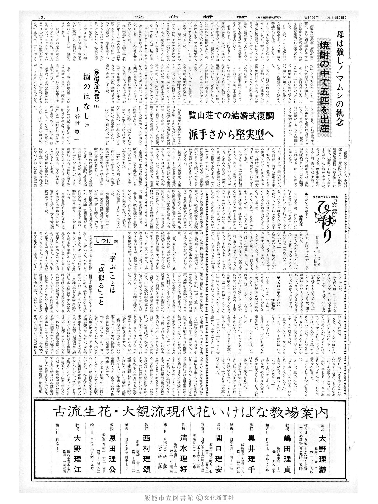 昭和56年11月1日3面 (第9967号) 