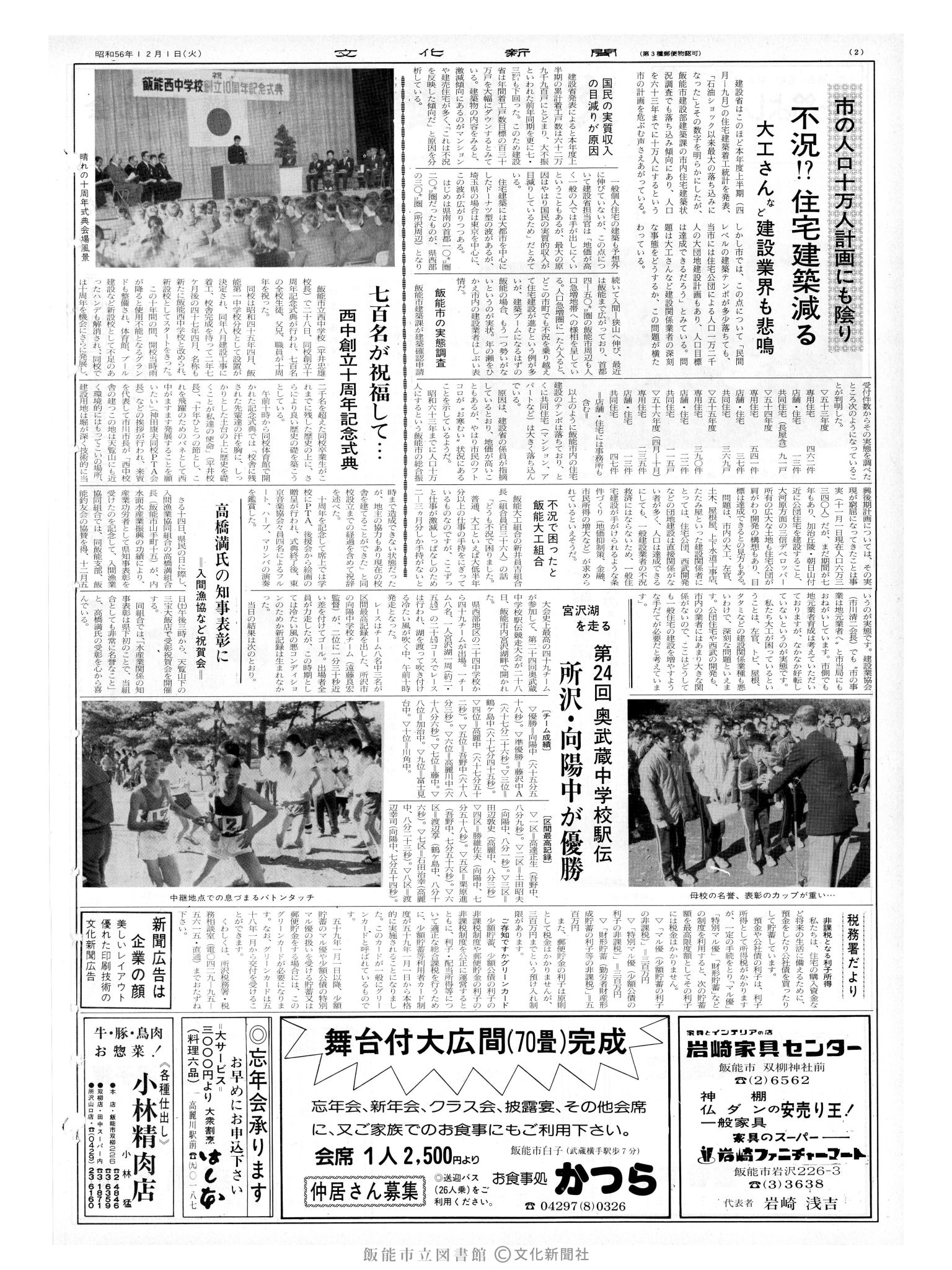 昭和56年12月1日2面 (第9990号) 