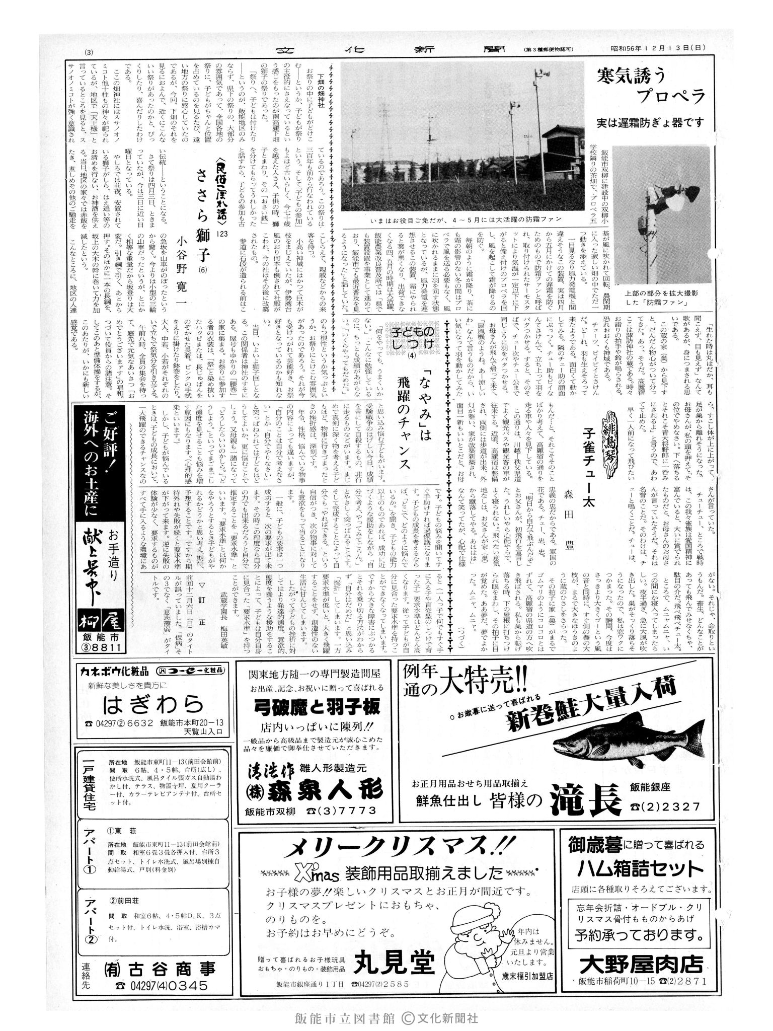 昭和56年12月13日3面 (第10001号) 