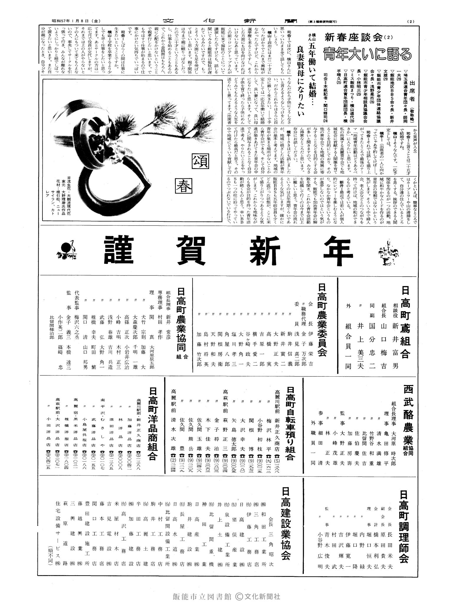 昭和57年1月8日2面 (第10017号) 