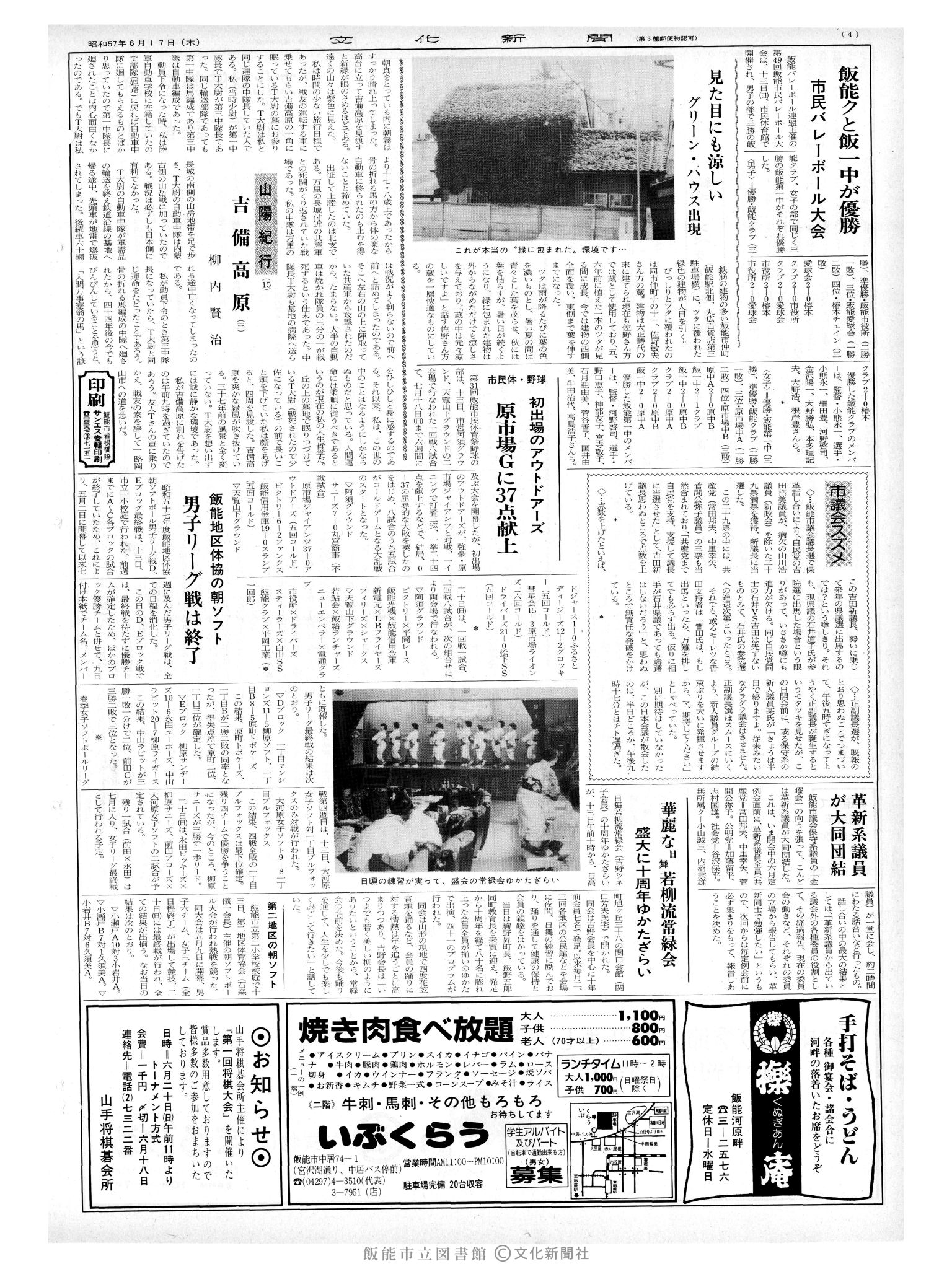 昭和57年6月17日4面 (第10148号) 号数誤植(1048→10148)