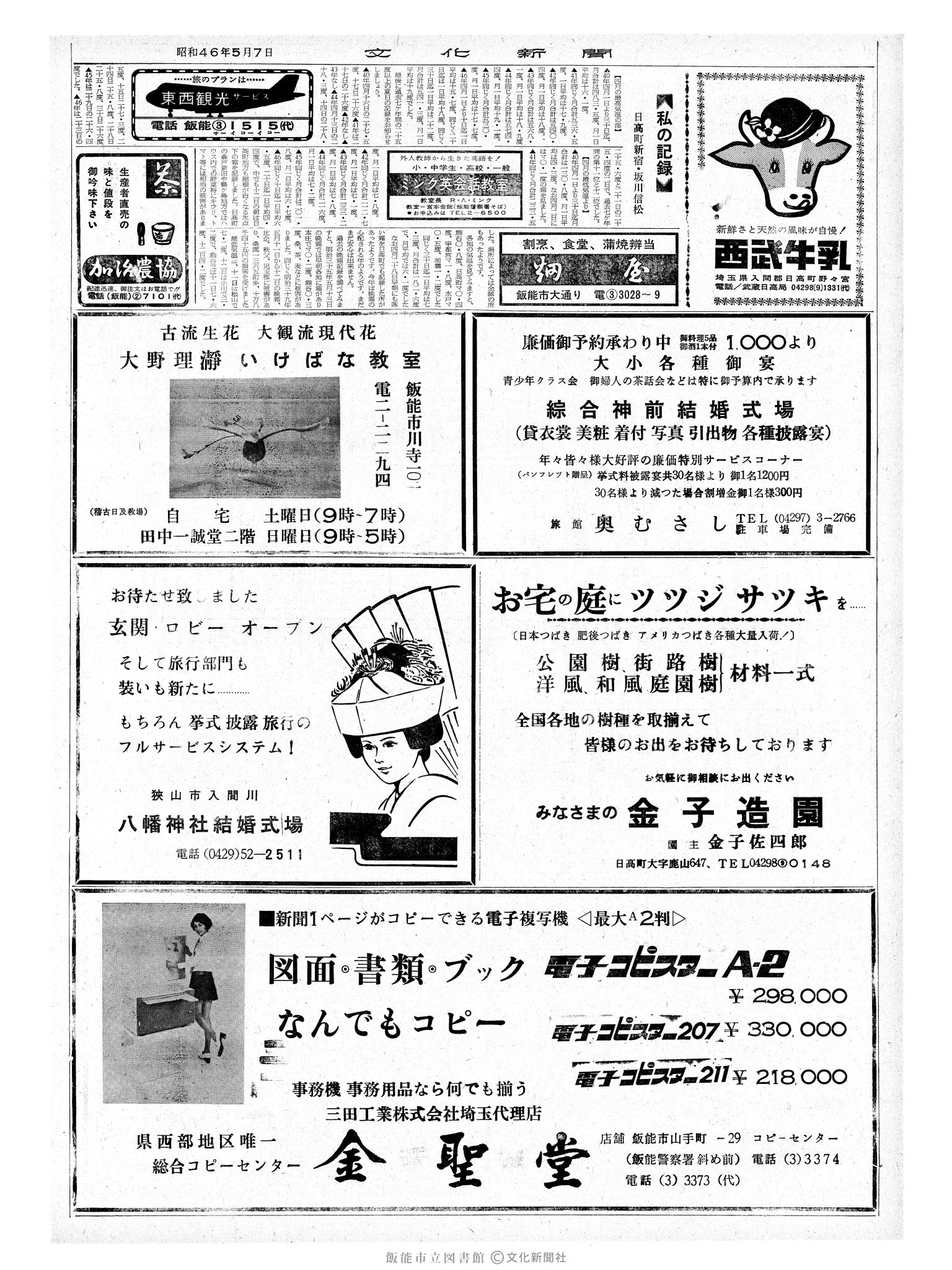 昭和46年5月7日2面 (第6936号) 