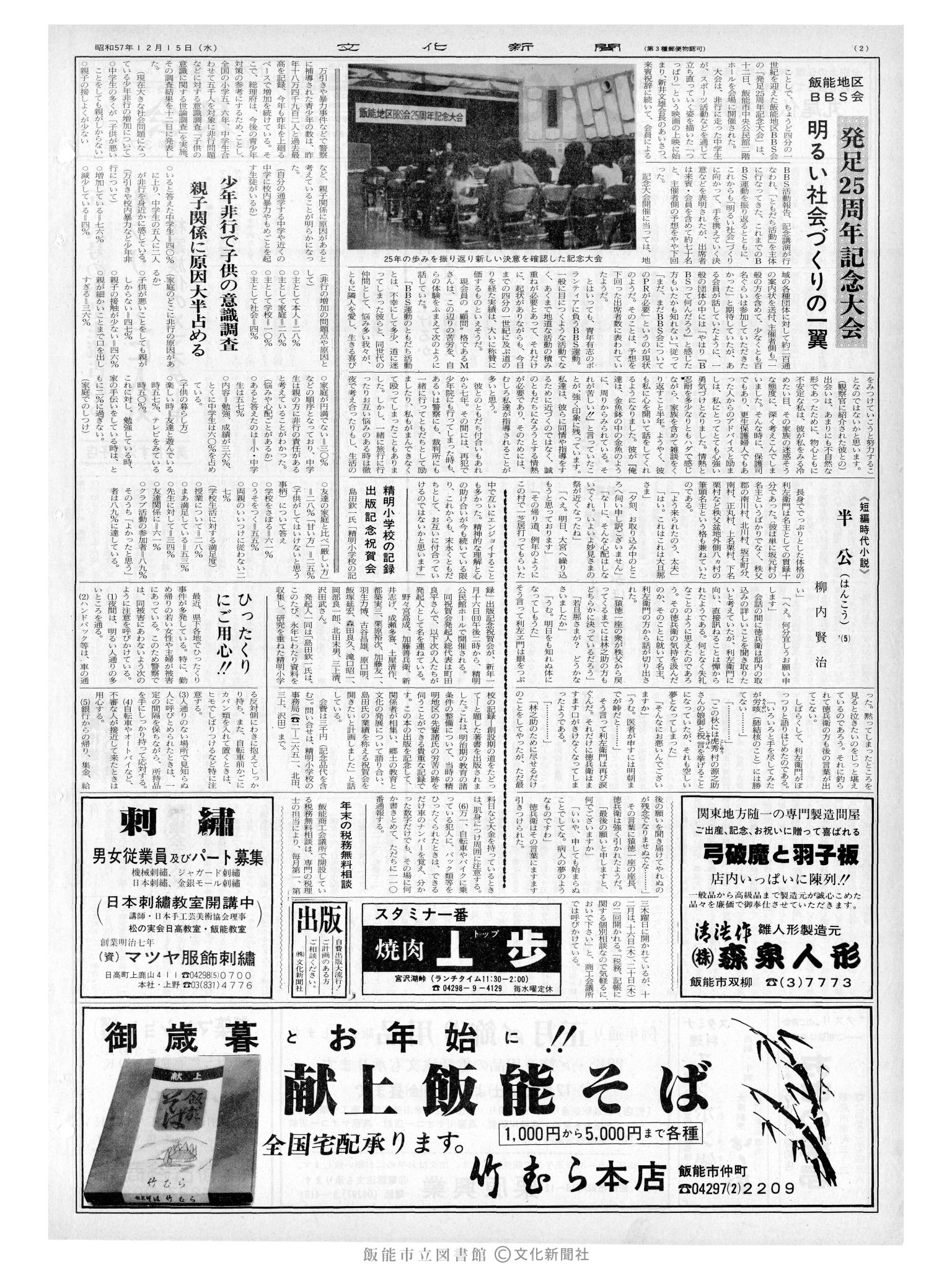 昭和57年12月15日2面 (第10296号) 