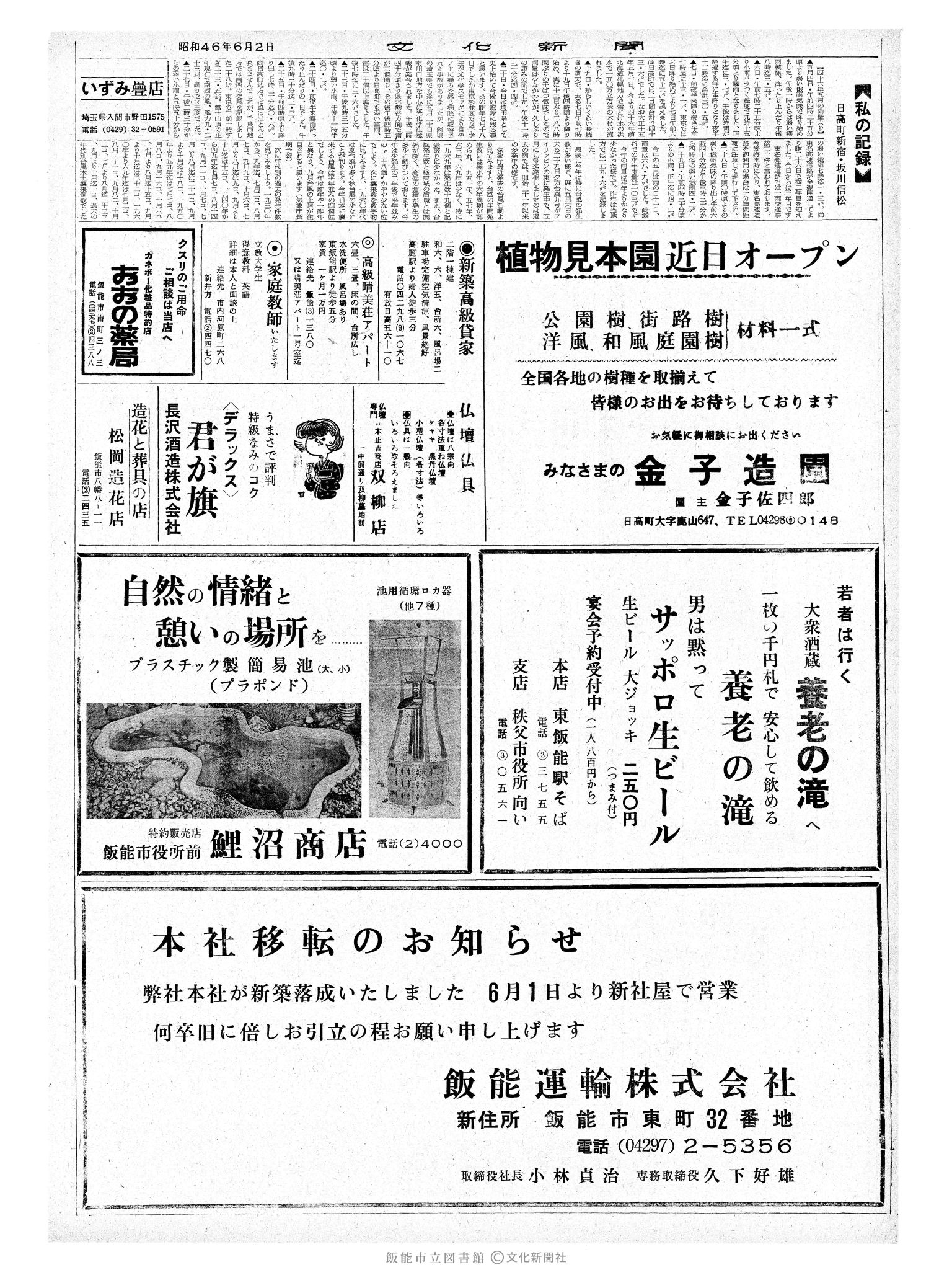 昭和46年6月2日2面 (第6958号) 