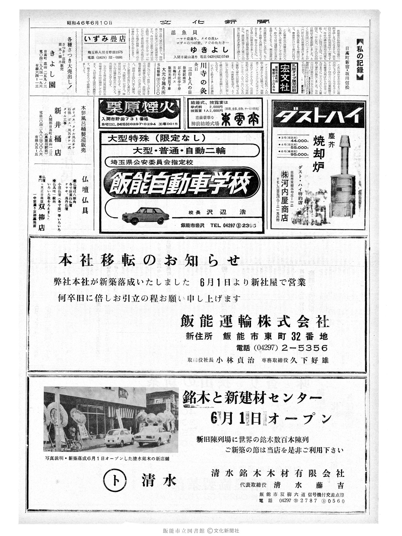 昭和46年6月10日2面 (第6965号) 