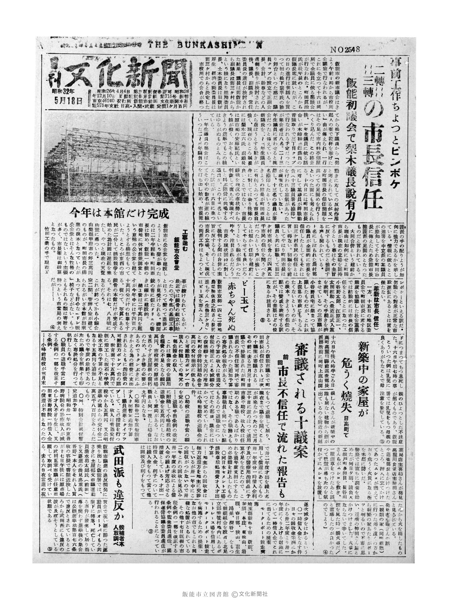 昭和32年5月18日1面 (第2548号) 