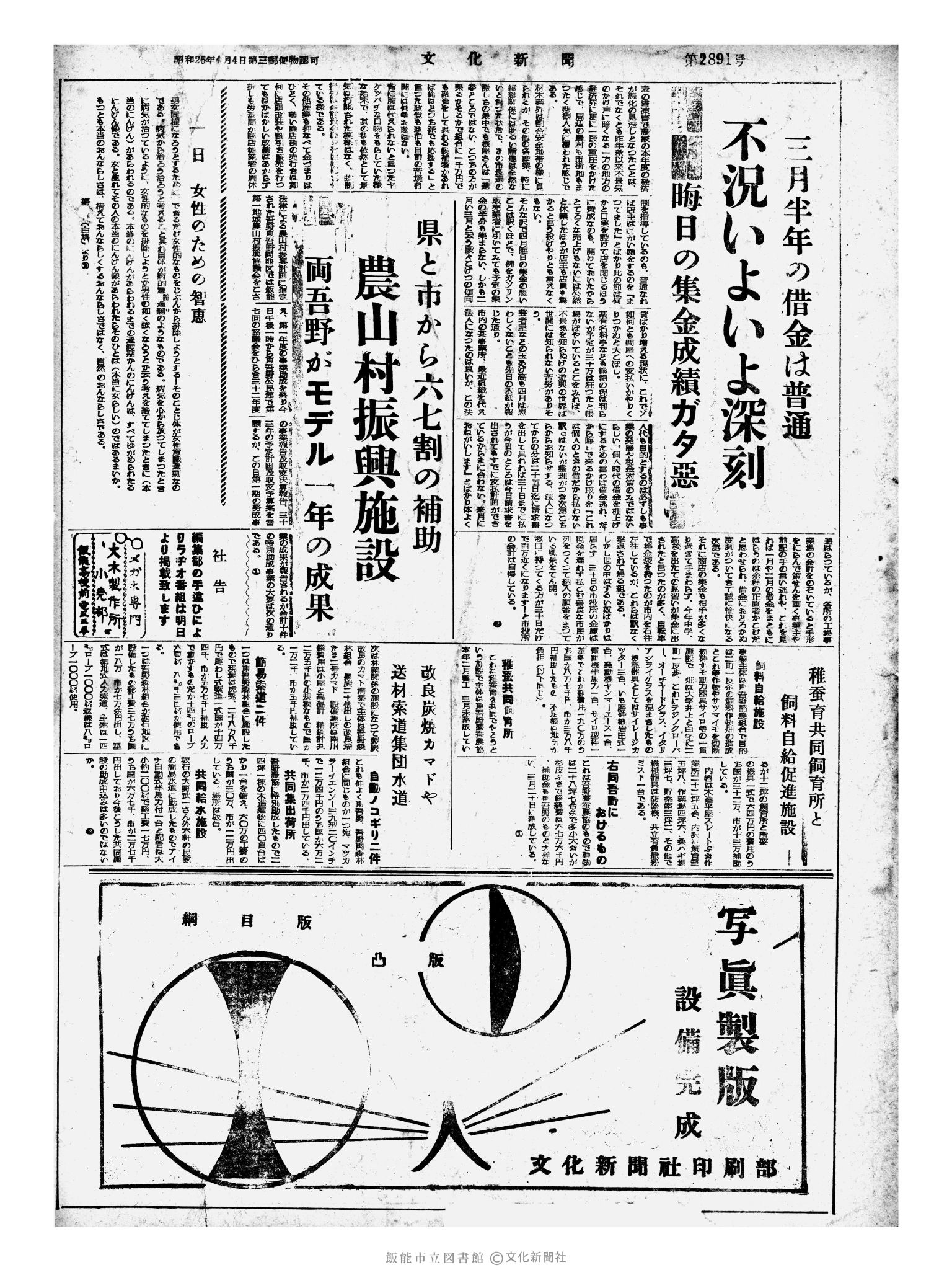 昭和33年5月1日4面 (第2891号) 