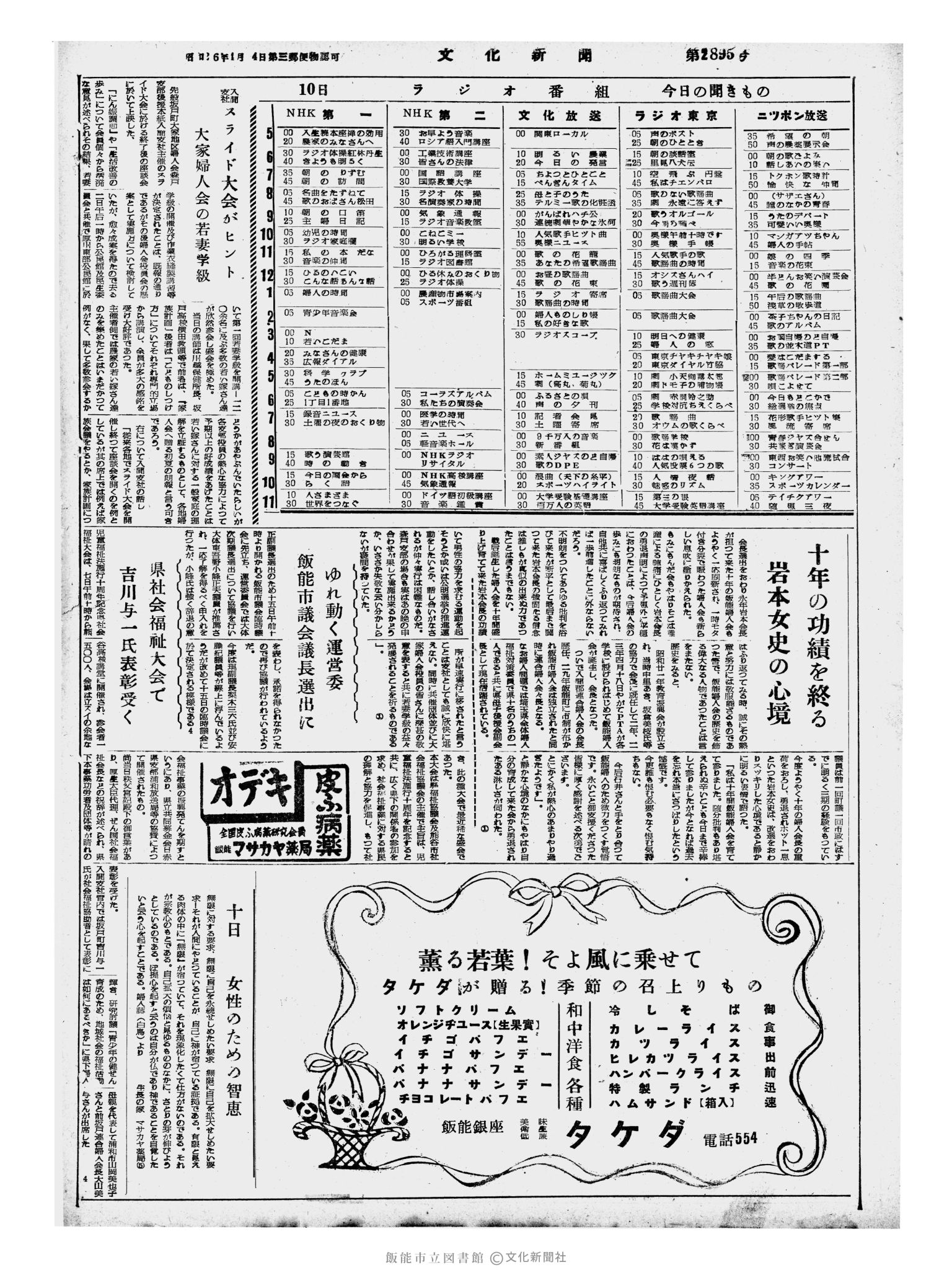 昭和33年5月10日4面 (第2896号) 号数誤植（2895→2896）