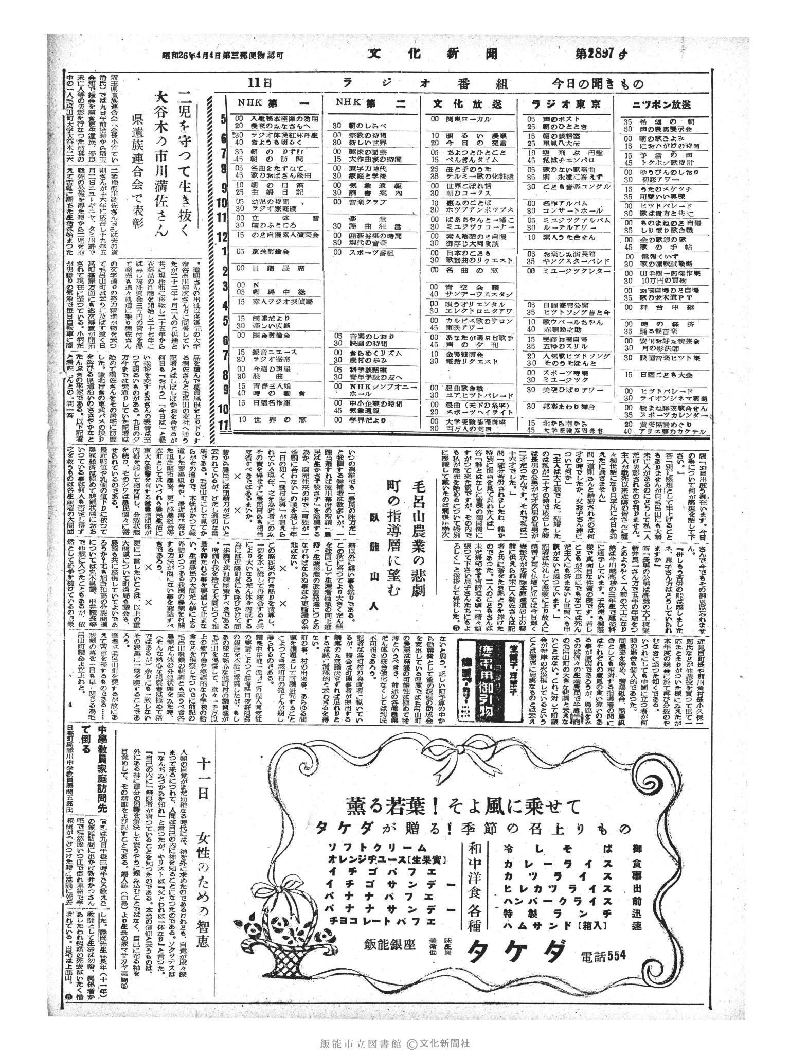 昭和33年5月11日4面 (第2897号) 