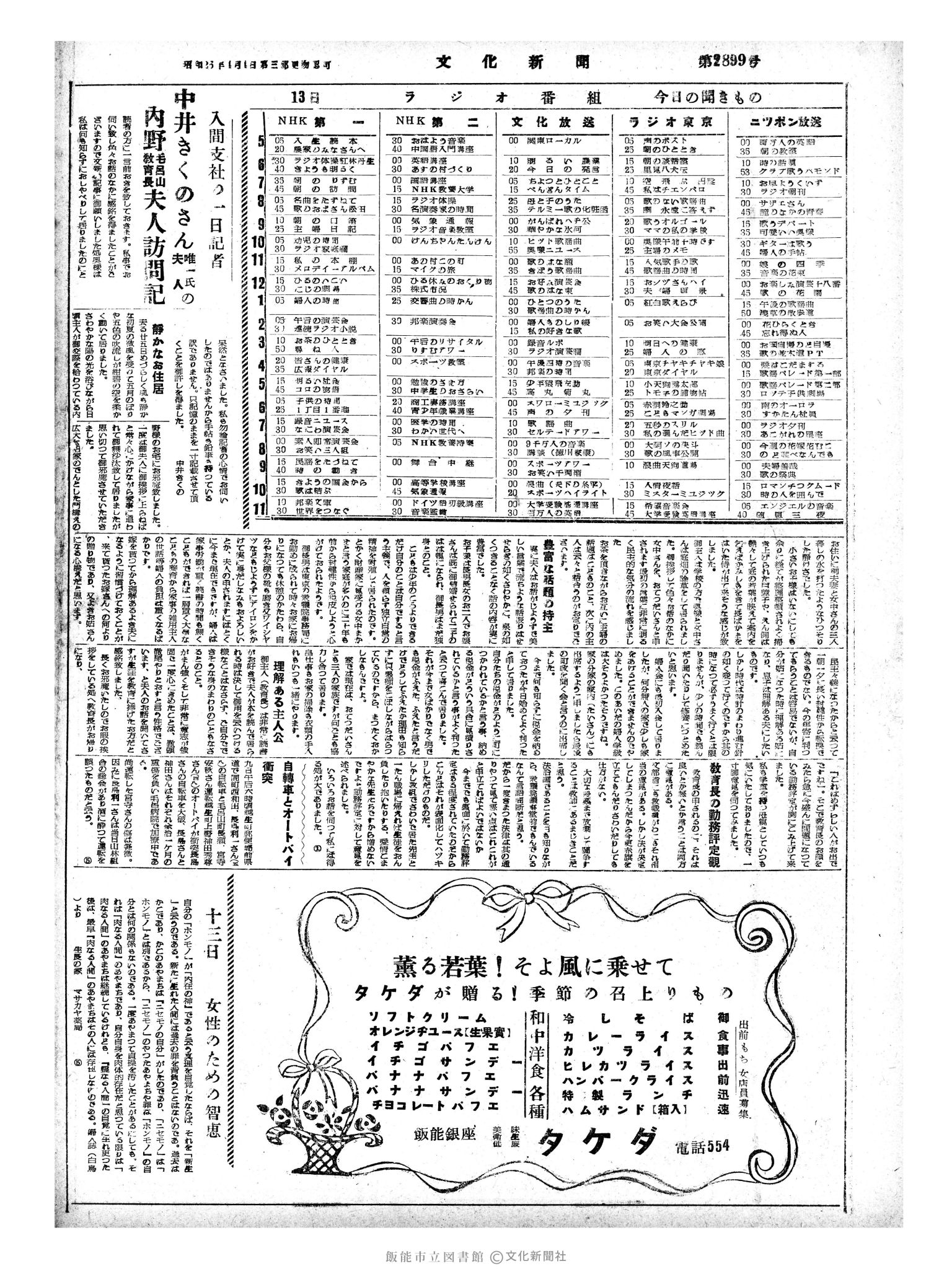 昭和33年5月13日4面 (第2899号) 