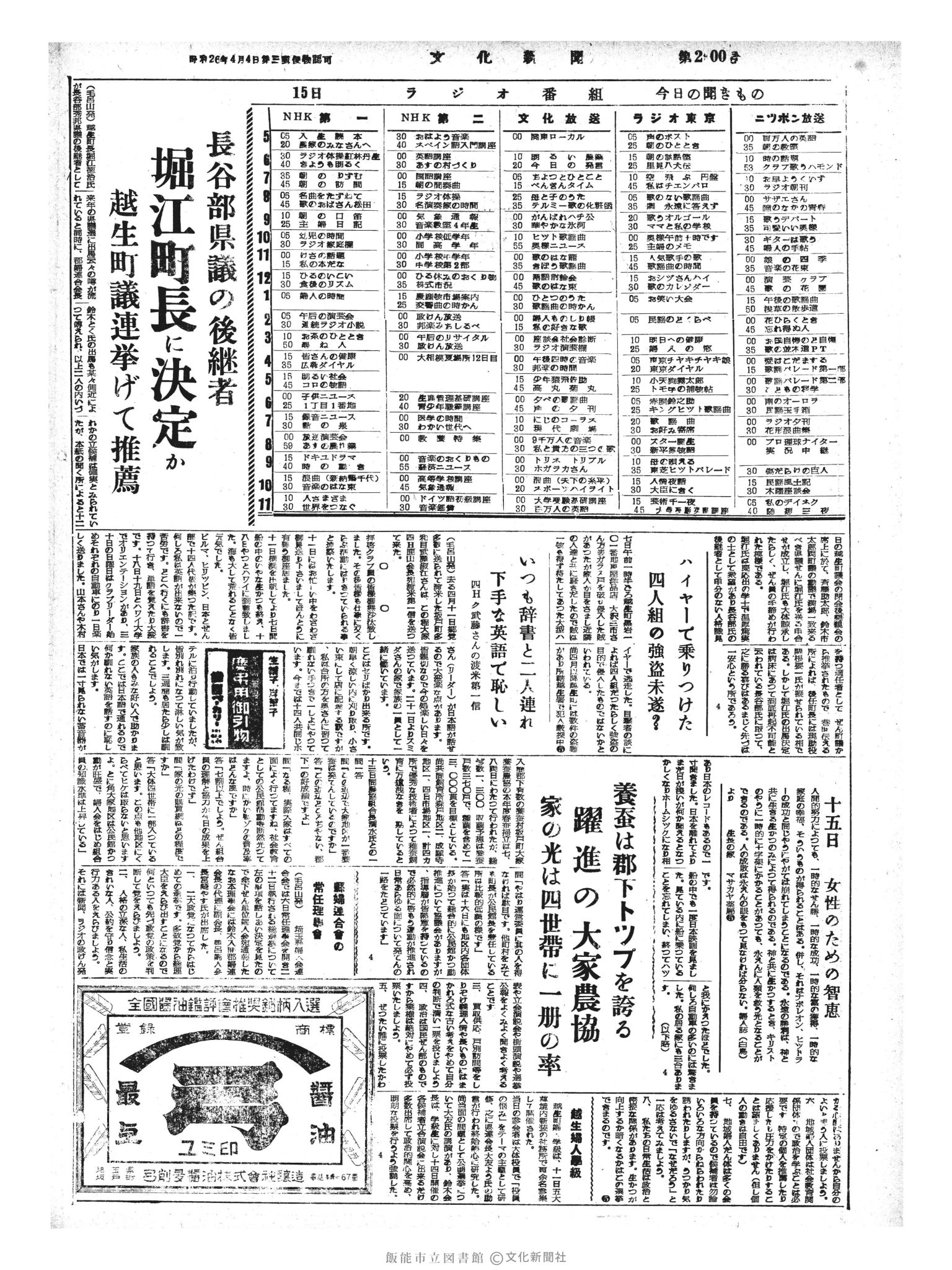 昭和33年5月15日4面 (第2900号) 