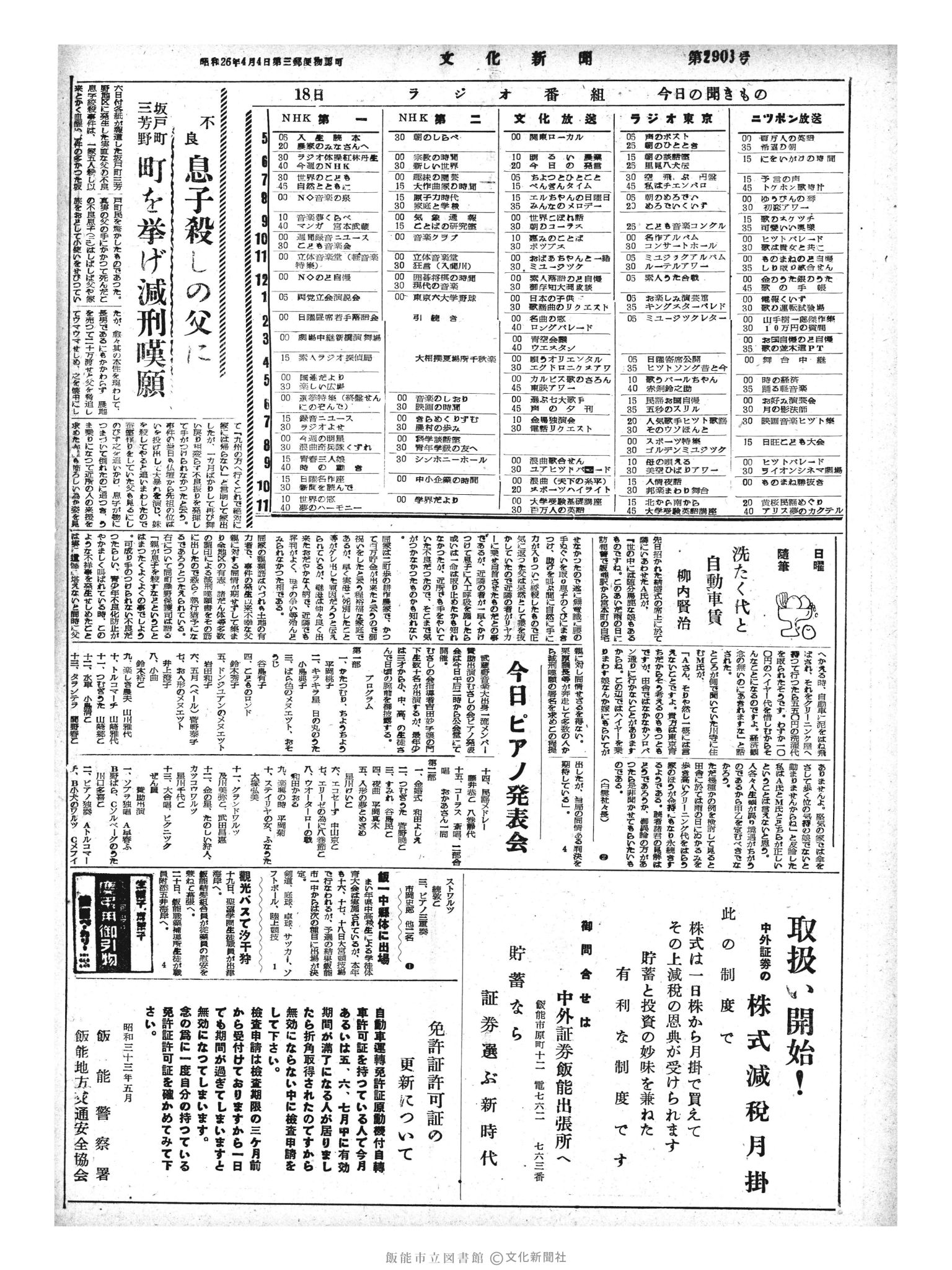 昭和33年5月18日4面 (第2903号) 