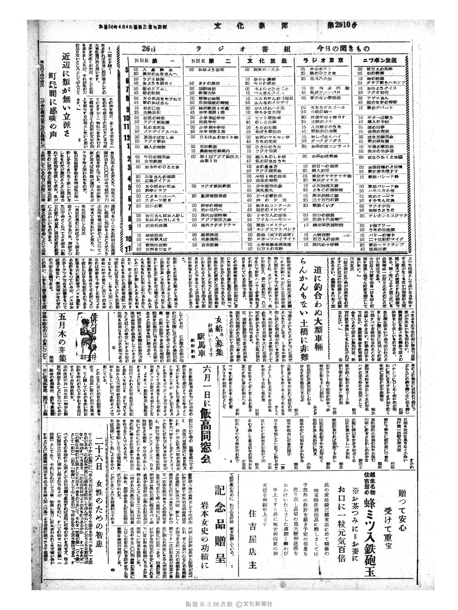 昭和33年5月26日4面 (第2910号) 