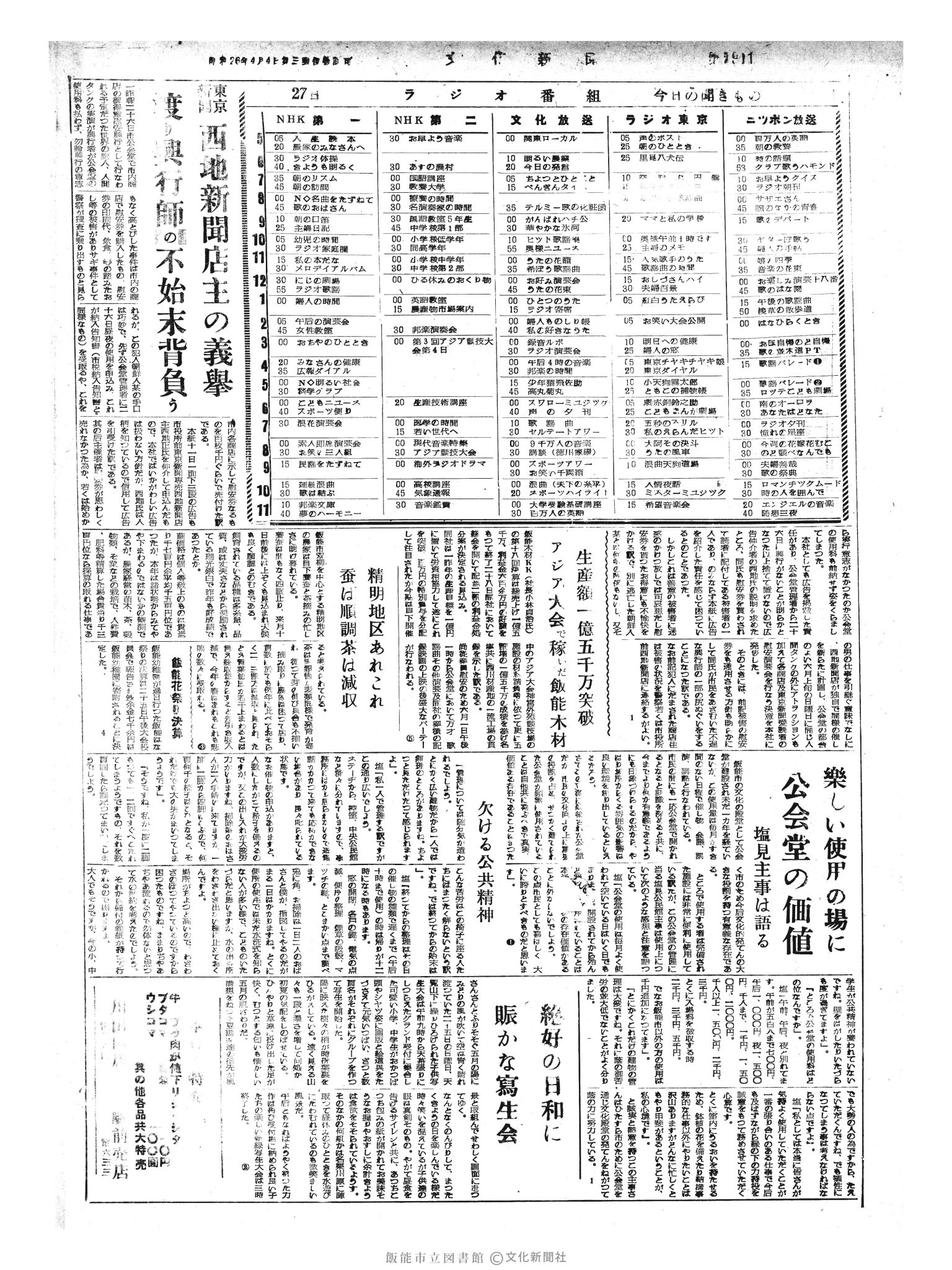 昭和33年5月27日4面 (第2911号) 