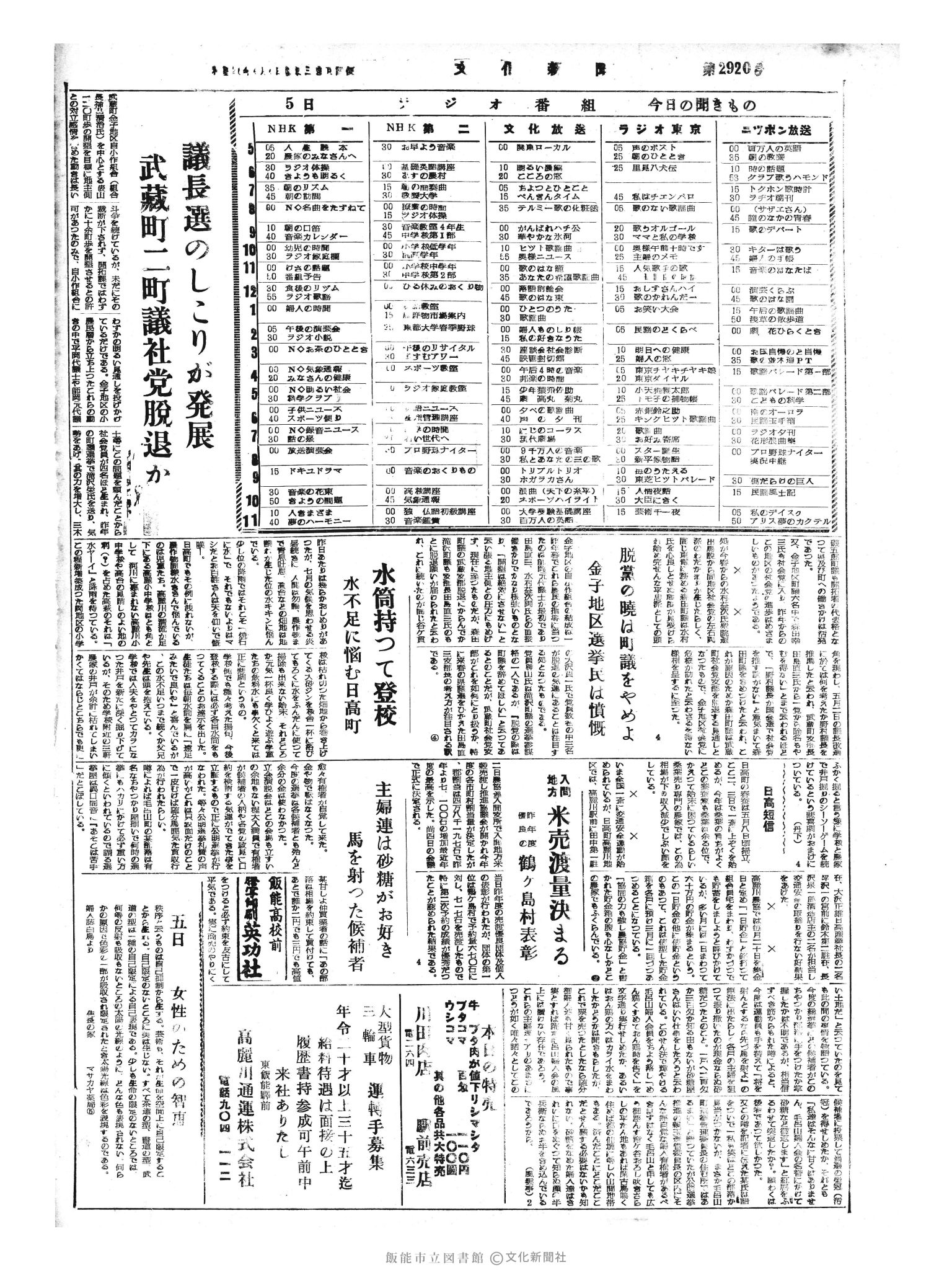 昭和33年6月5日4面 (第2920号) 