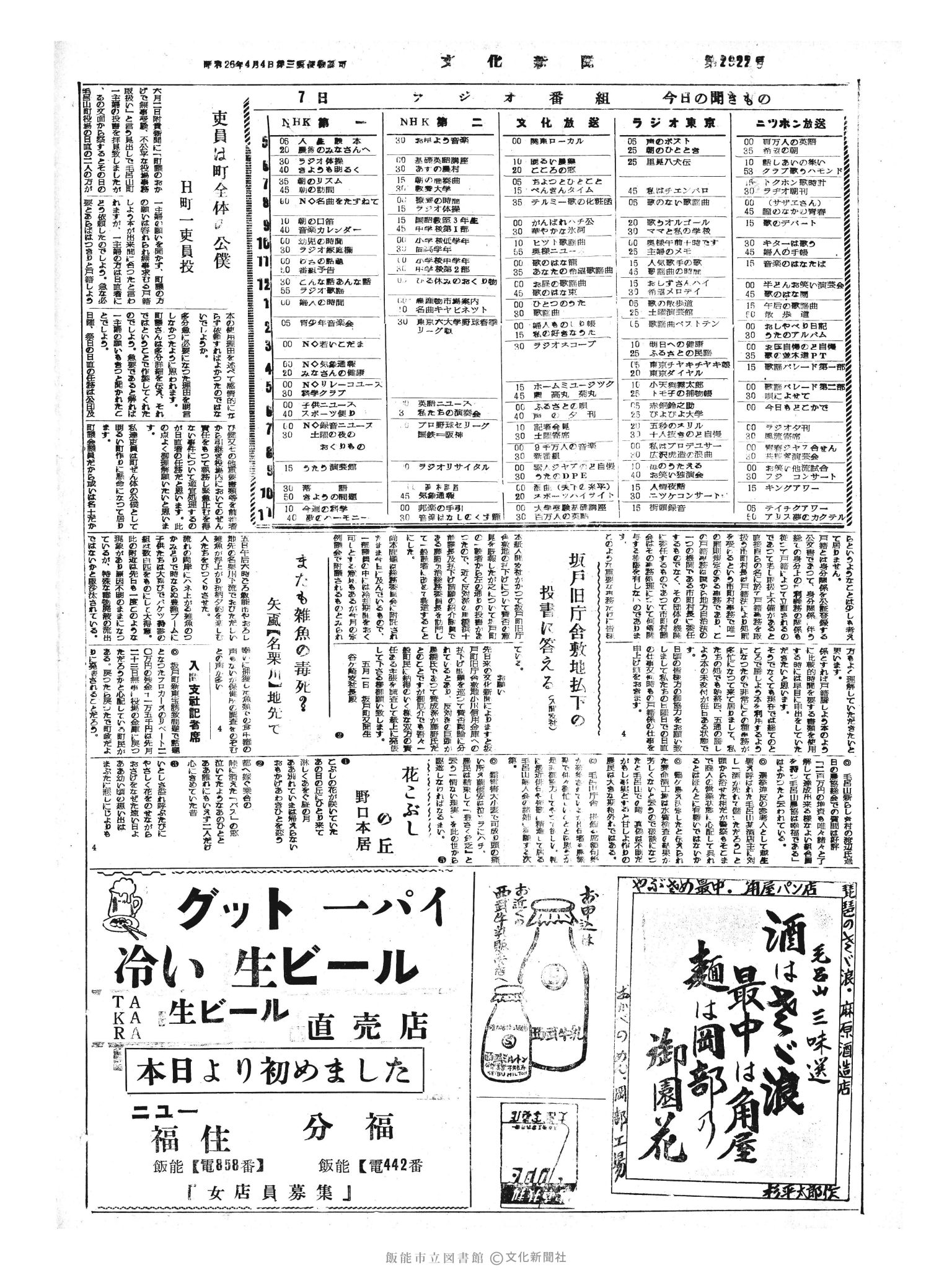 昭和33年6月7日4面 (第2922号) 