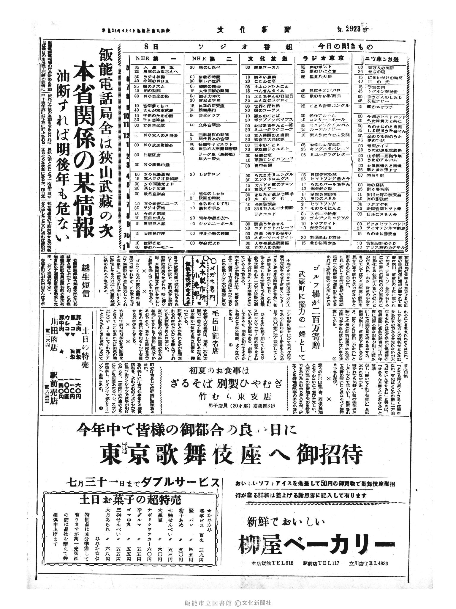 昭和33年6月8日4面 (第2923号) 