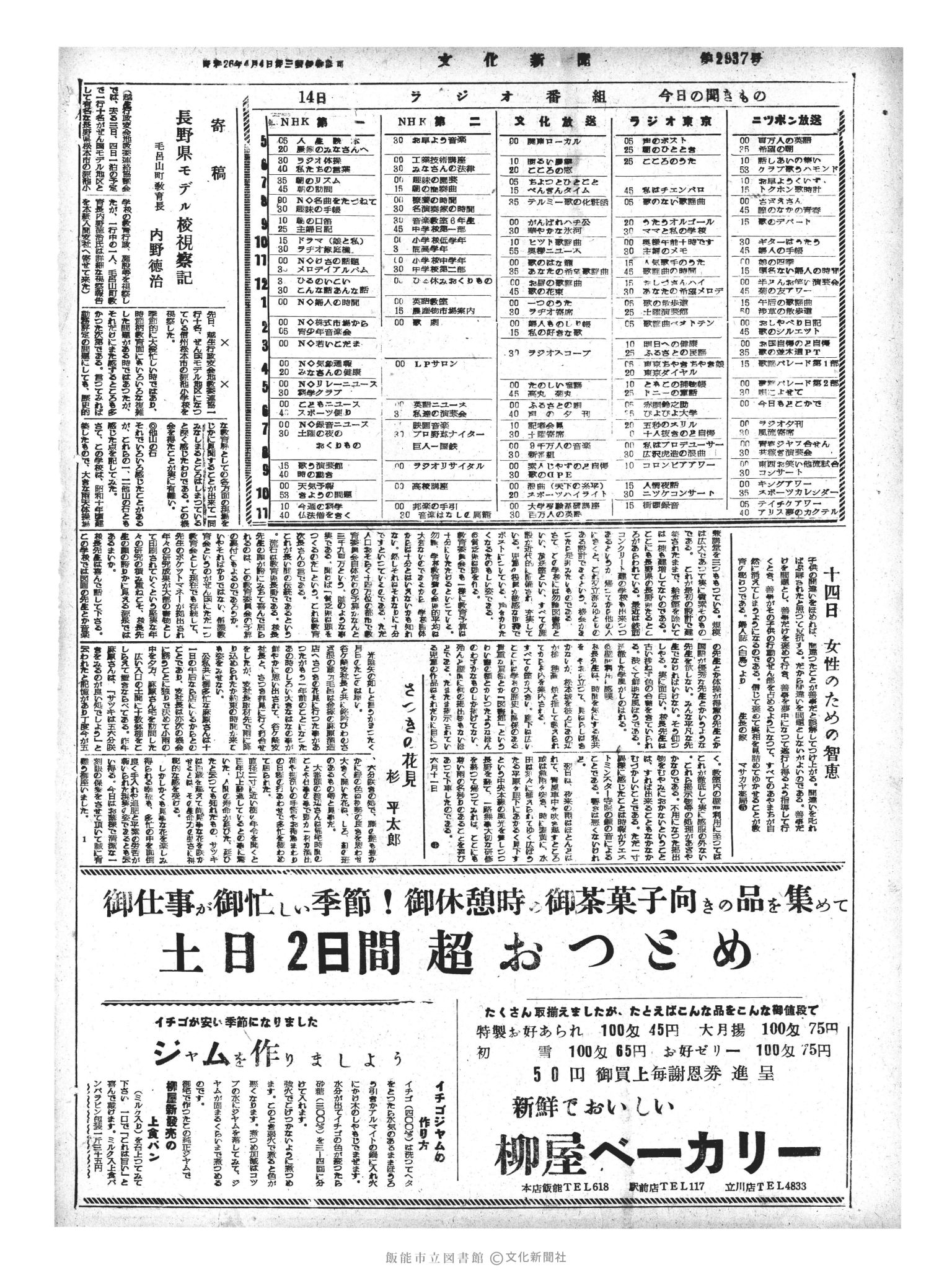 昭和33年6月14日4面 (第2937号) 