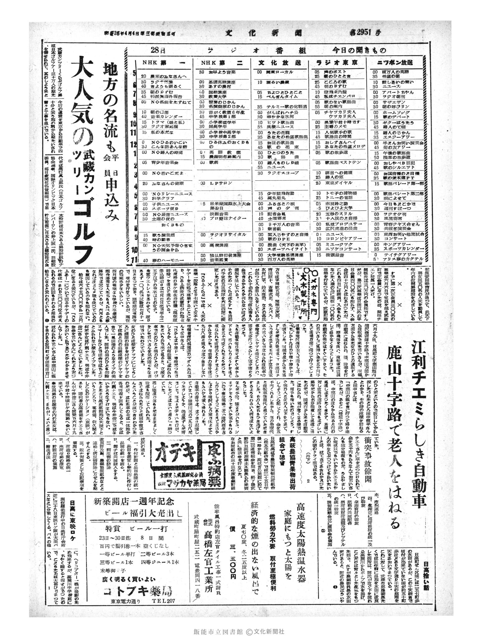 昭和33年6月28日4面 (第2951号) 