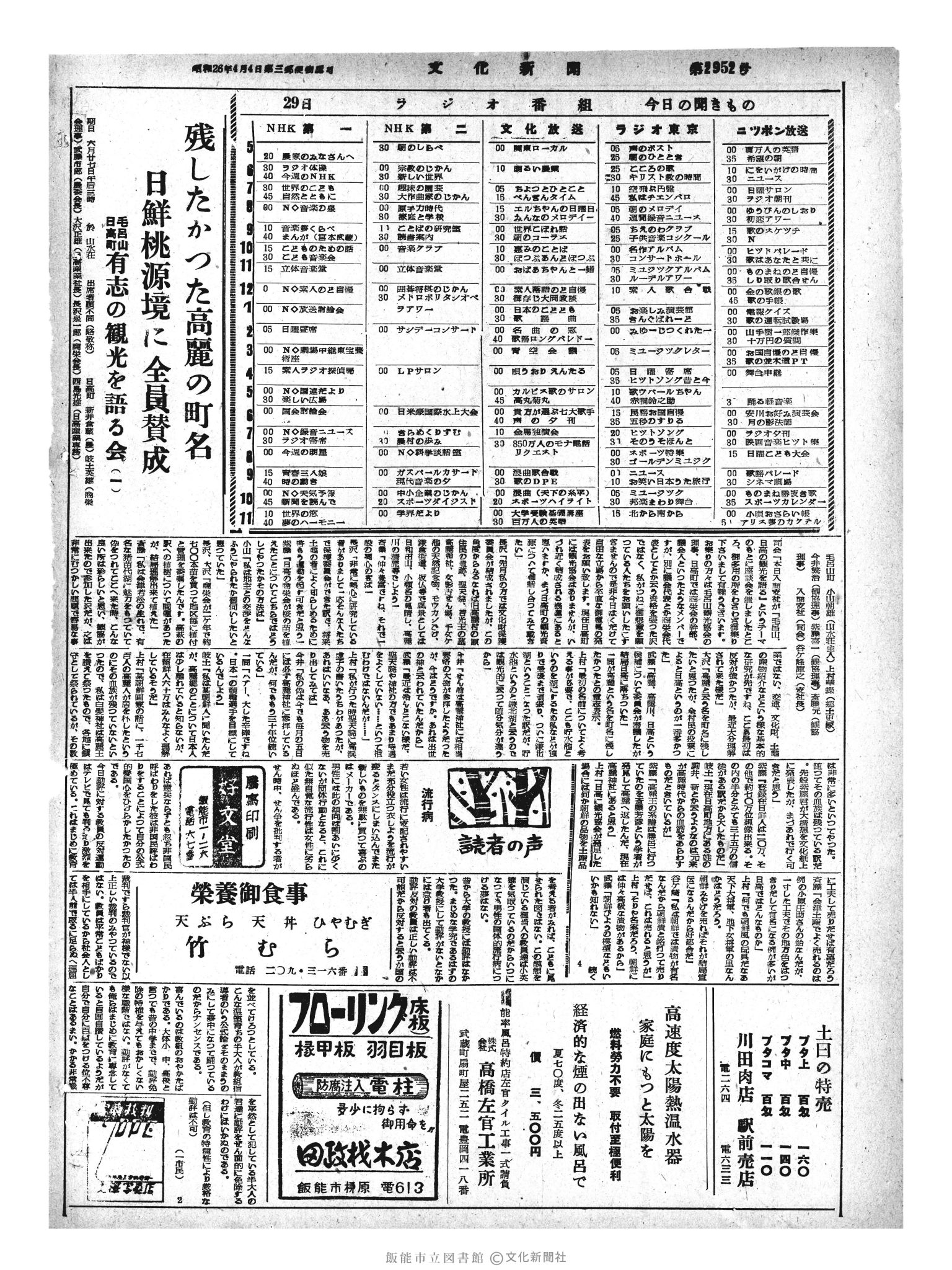 昭和33年6月29日4面 (第2952号) 