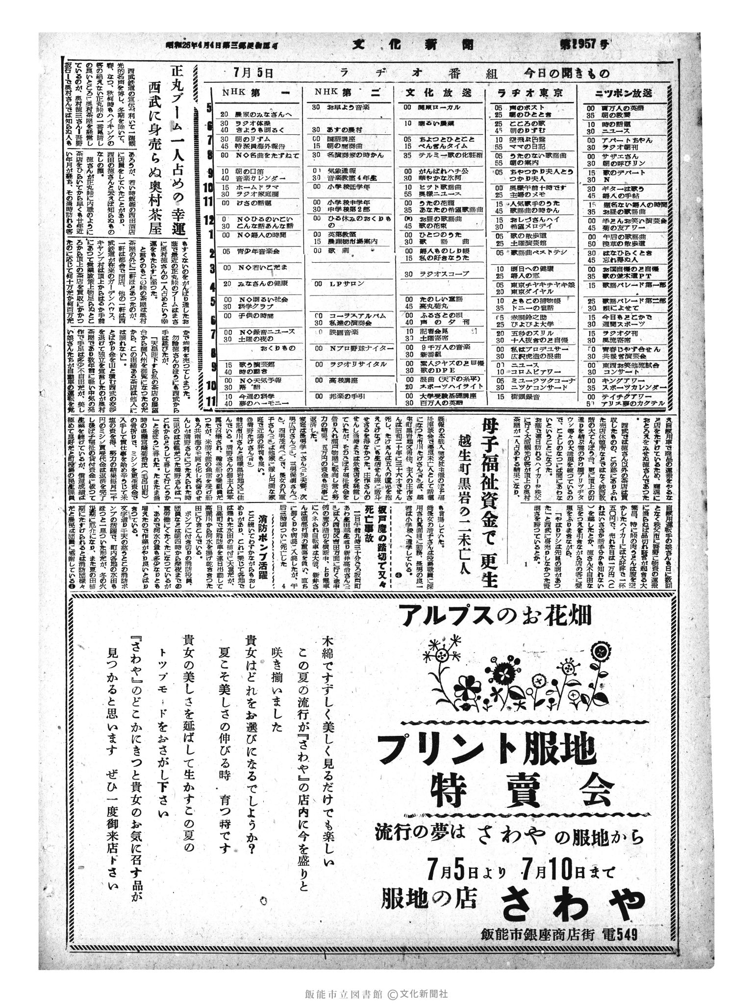 昭和33年7月5日4面 (第2957号) 