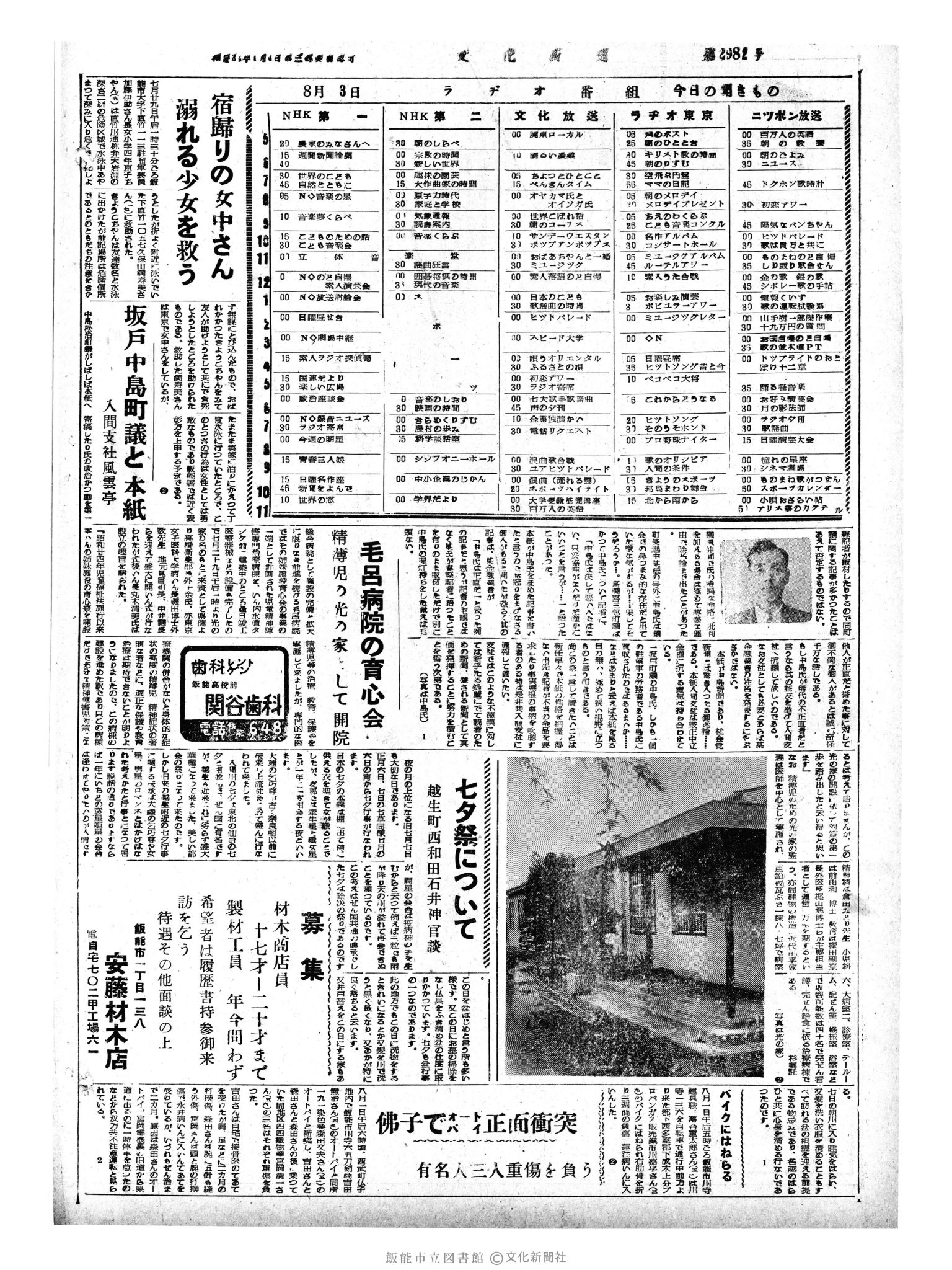 昭和33年8月3日4面 (第2982号) 