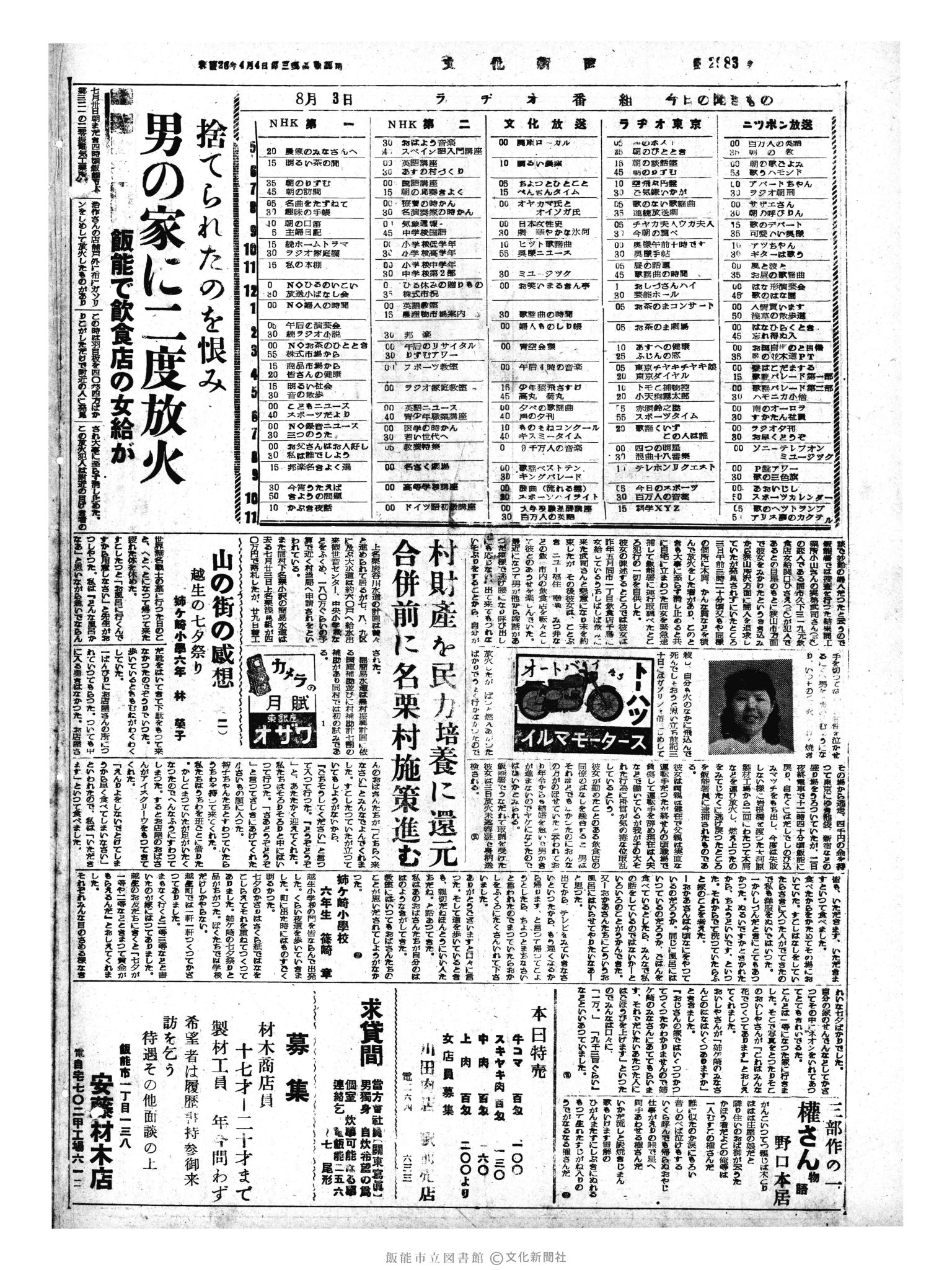 昭和33年8月4日4面 (第2983号) 