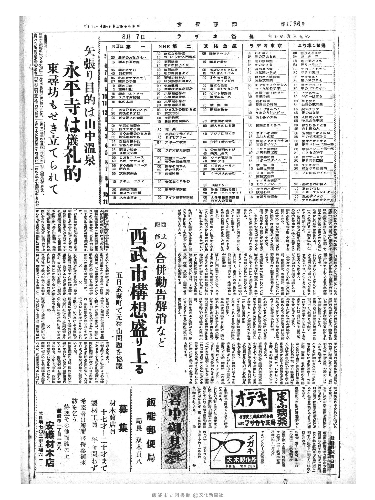 昭和33年8月7日4面 (第2986号) 