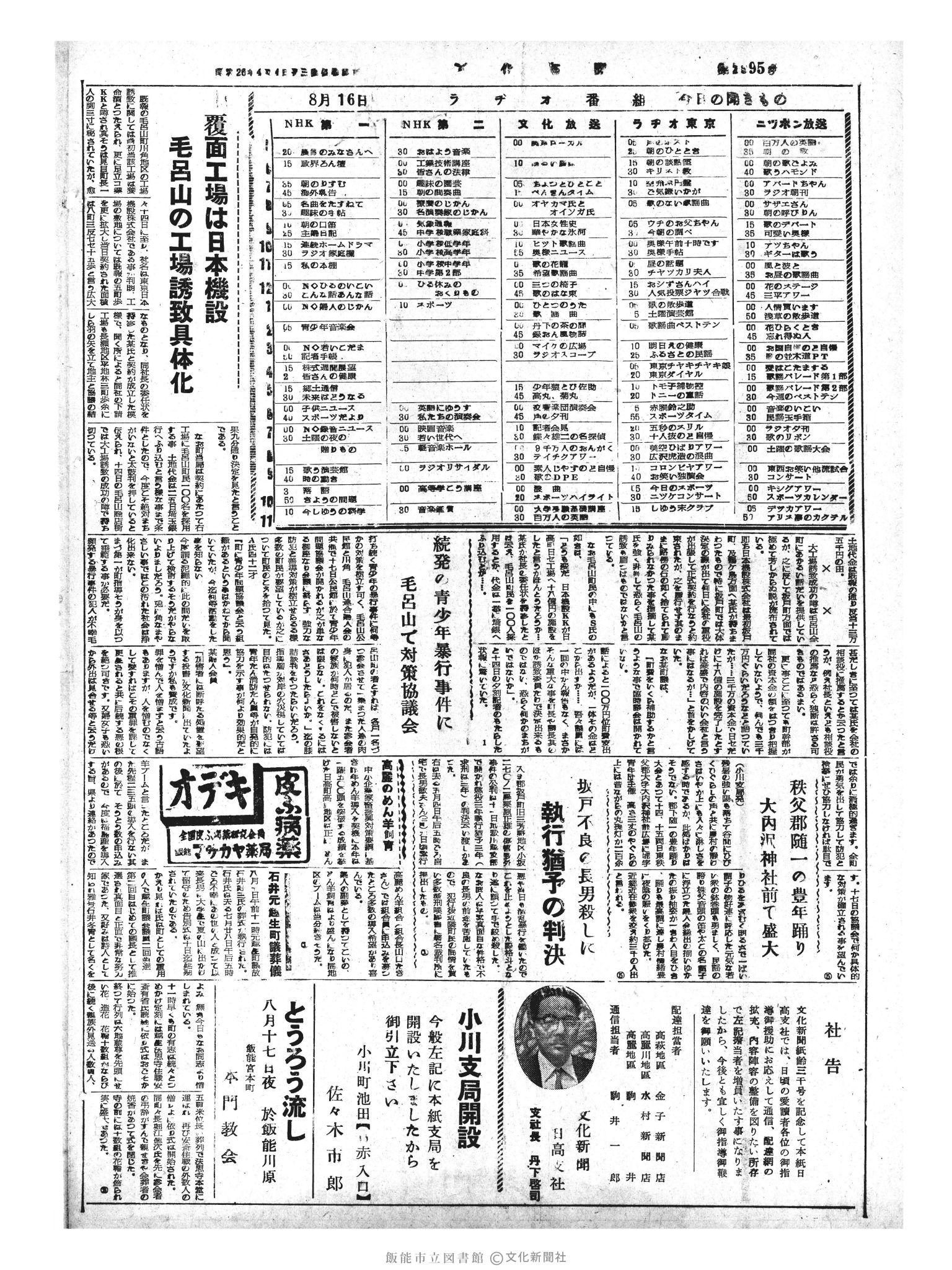 昭和33年8月16日4面 (第2995号) 