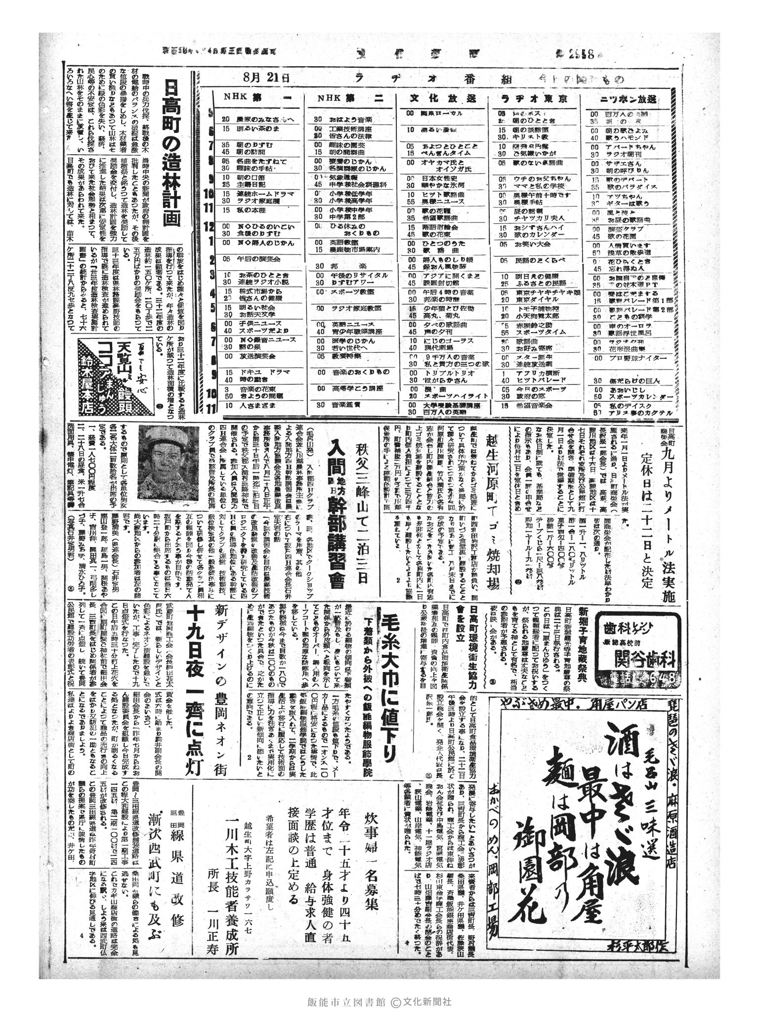 昭和33年8月21日4面 (第2998号) 