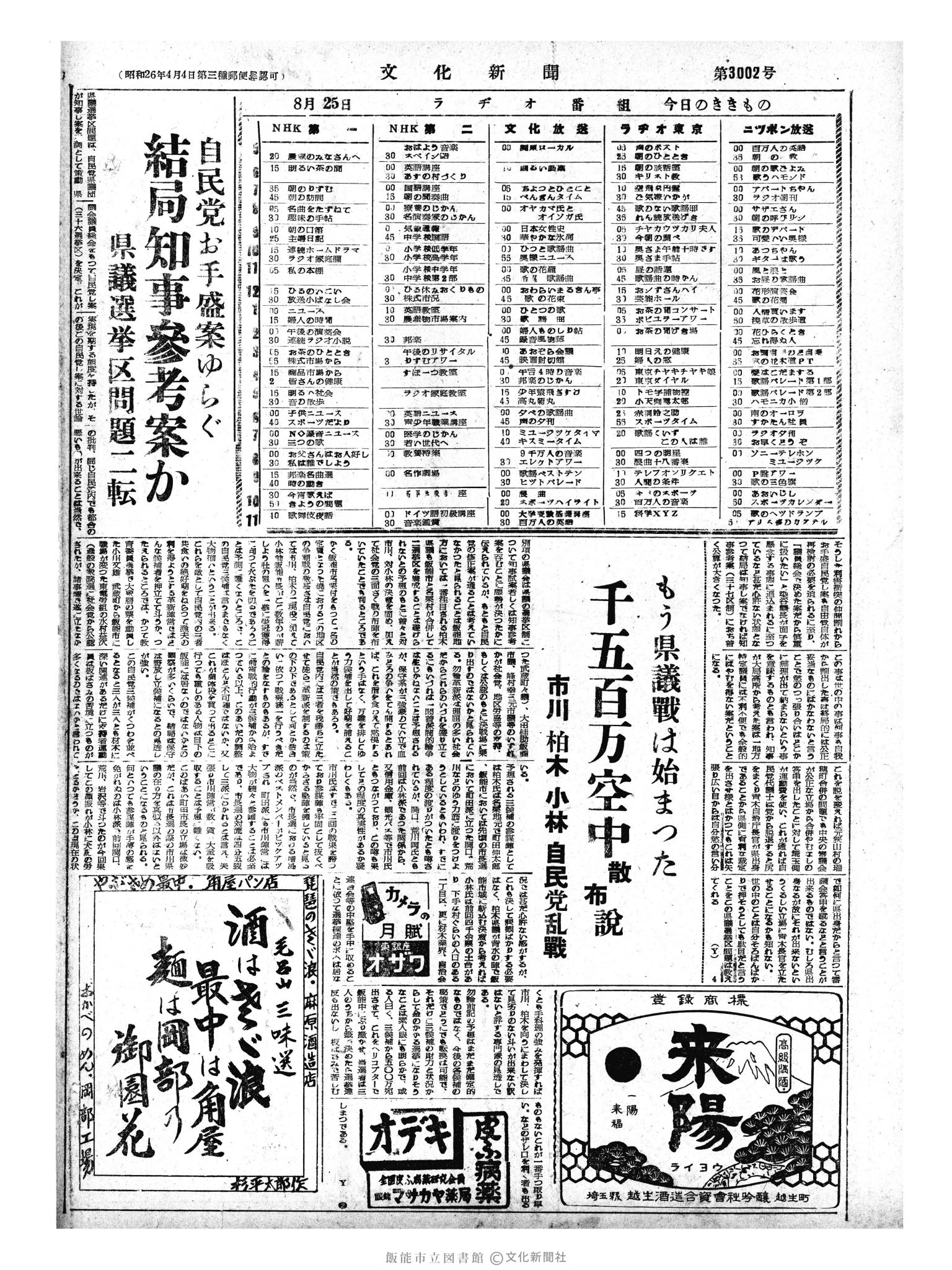 昭和33年8月25日4面 (第3002号) 