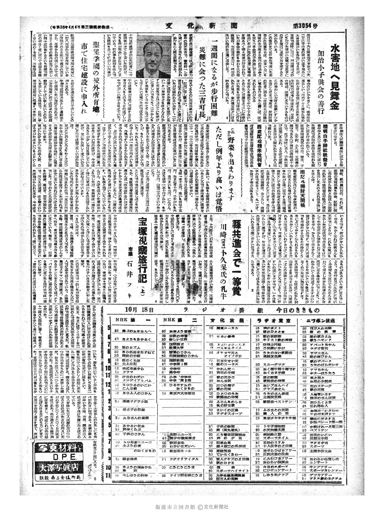 昭和33年10月18日4面 (第3054号) 