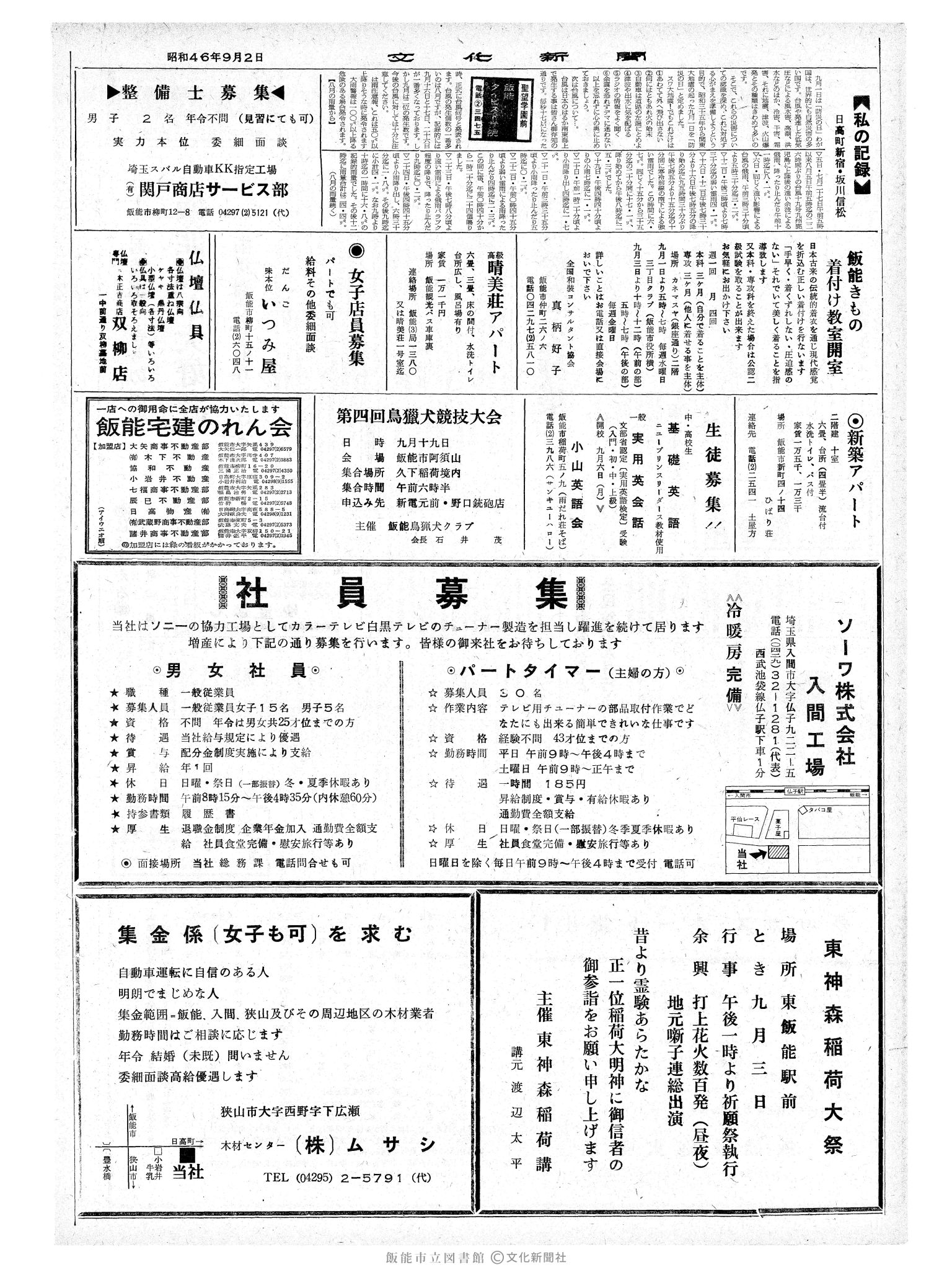 昭和46年9月2日2面 (第7036号) 