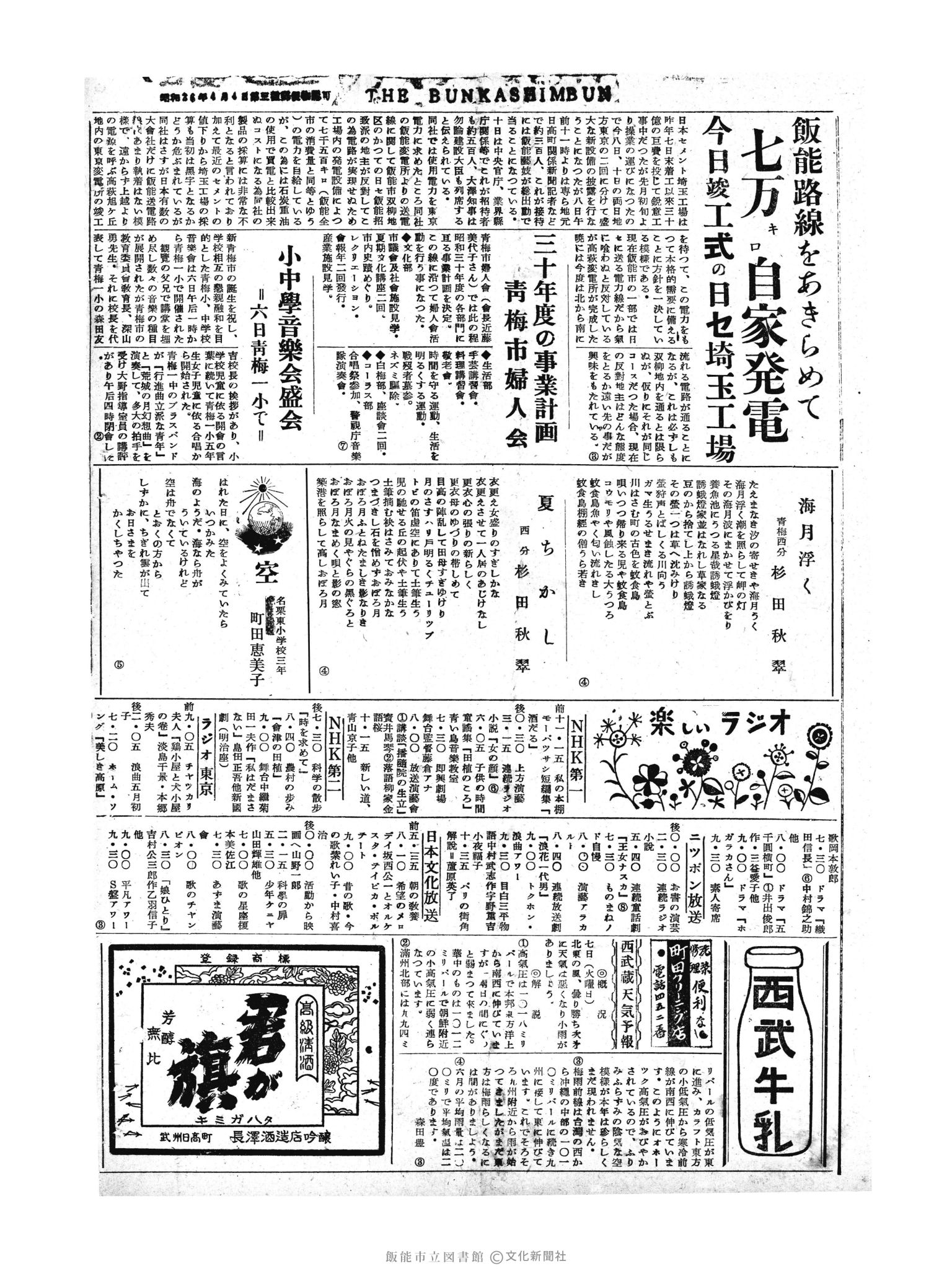 昭和30年6月8日4面 (第1827号) 