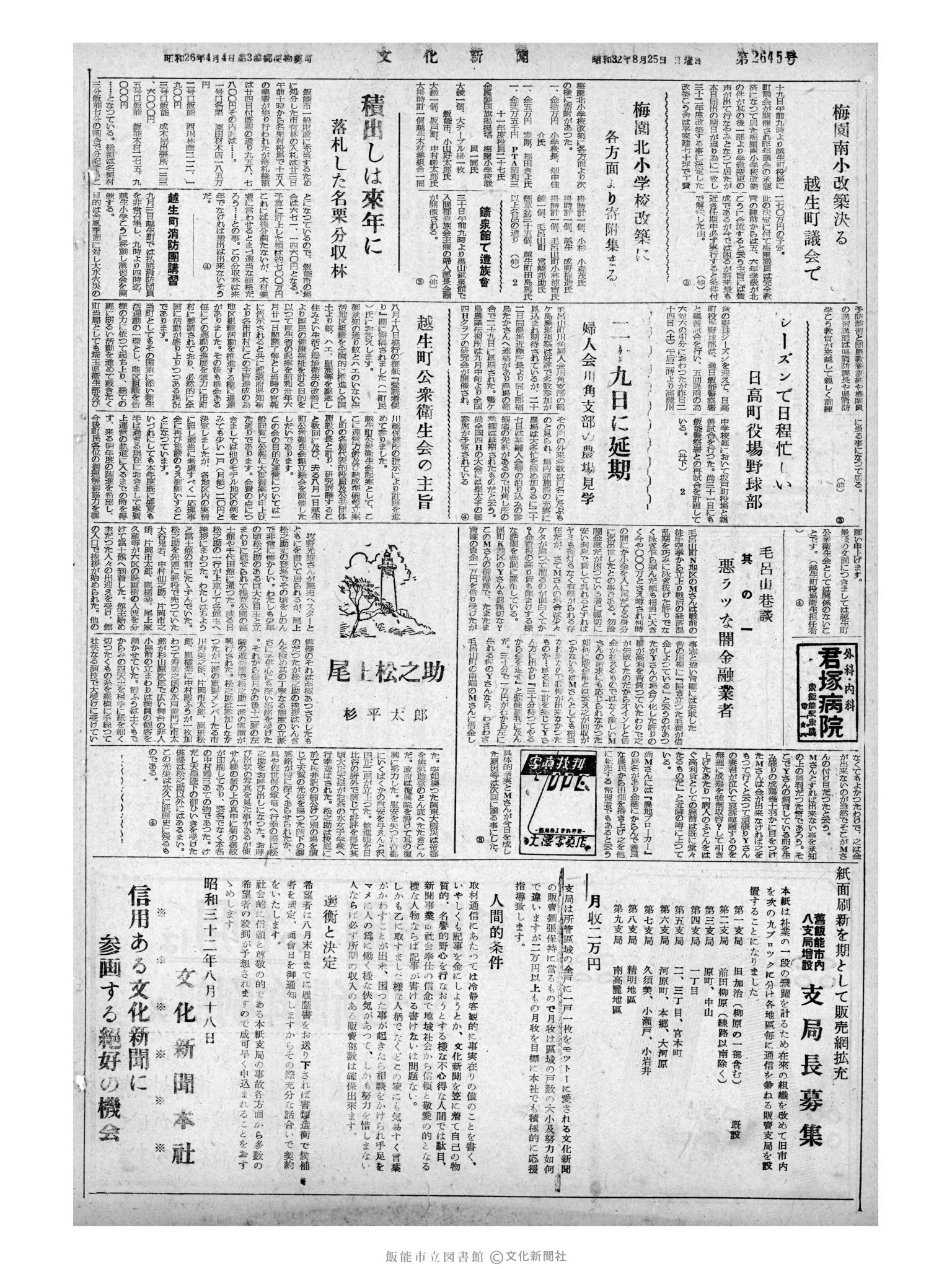 昭和32年8月25日4面 (第2645号) 