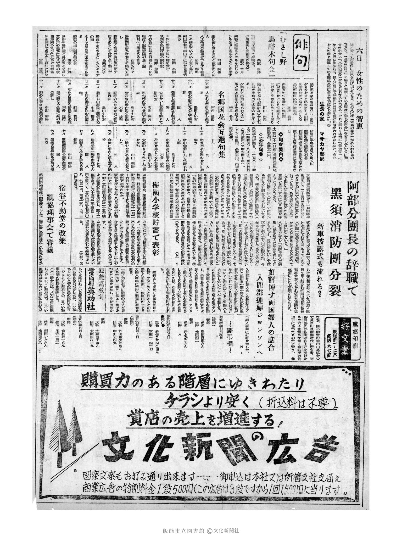 昭和32年12月6日2面 (第2746号) 