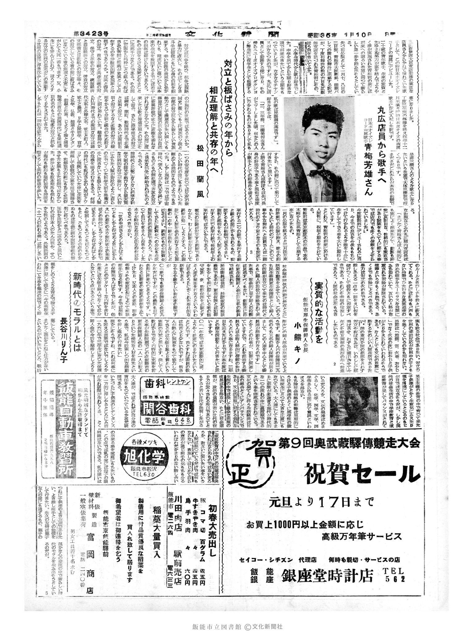 昭和35年1月10日6面 (第3423号) 