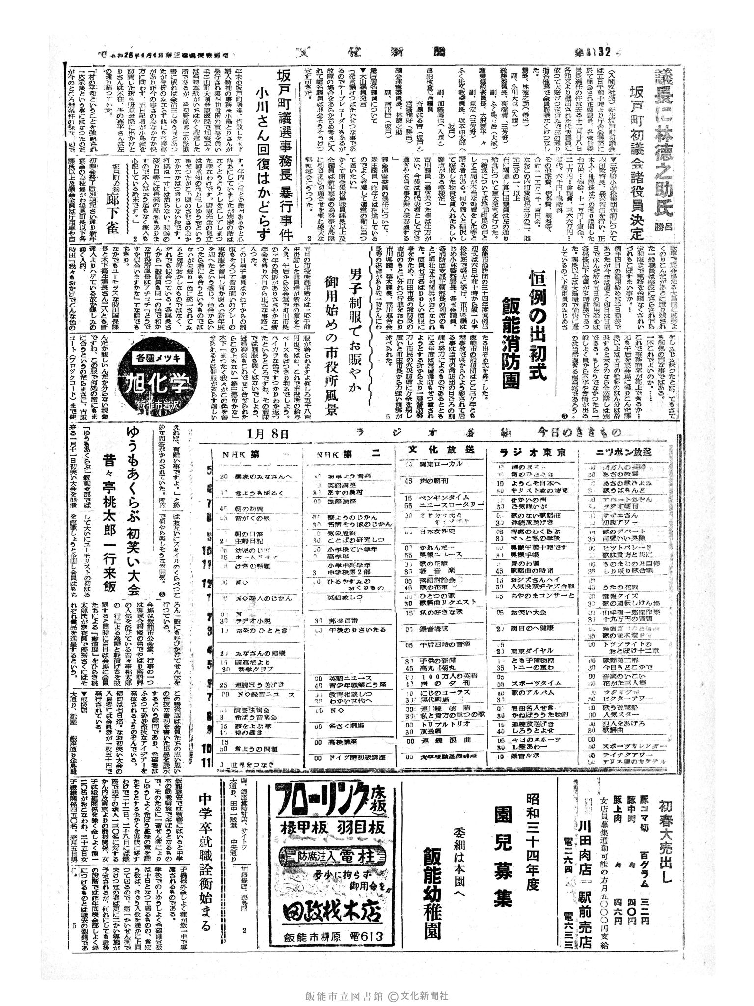 昭和34年1月8日4面 (第3132号) 