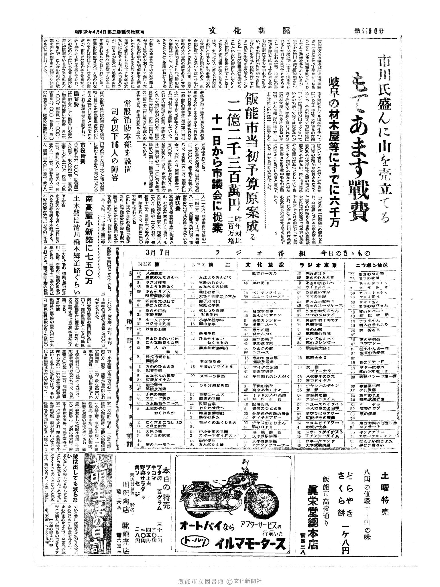 昭和34年3月7日4面 (第3190号) 