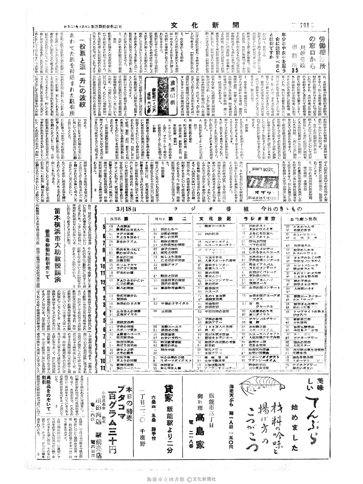 昭和34年3月18日4面 (第3201号) 