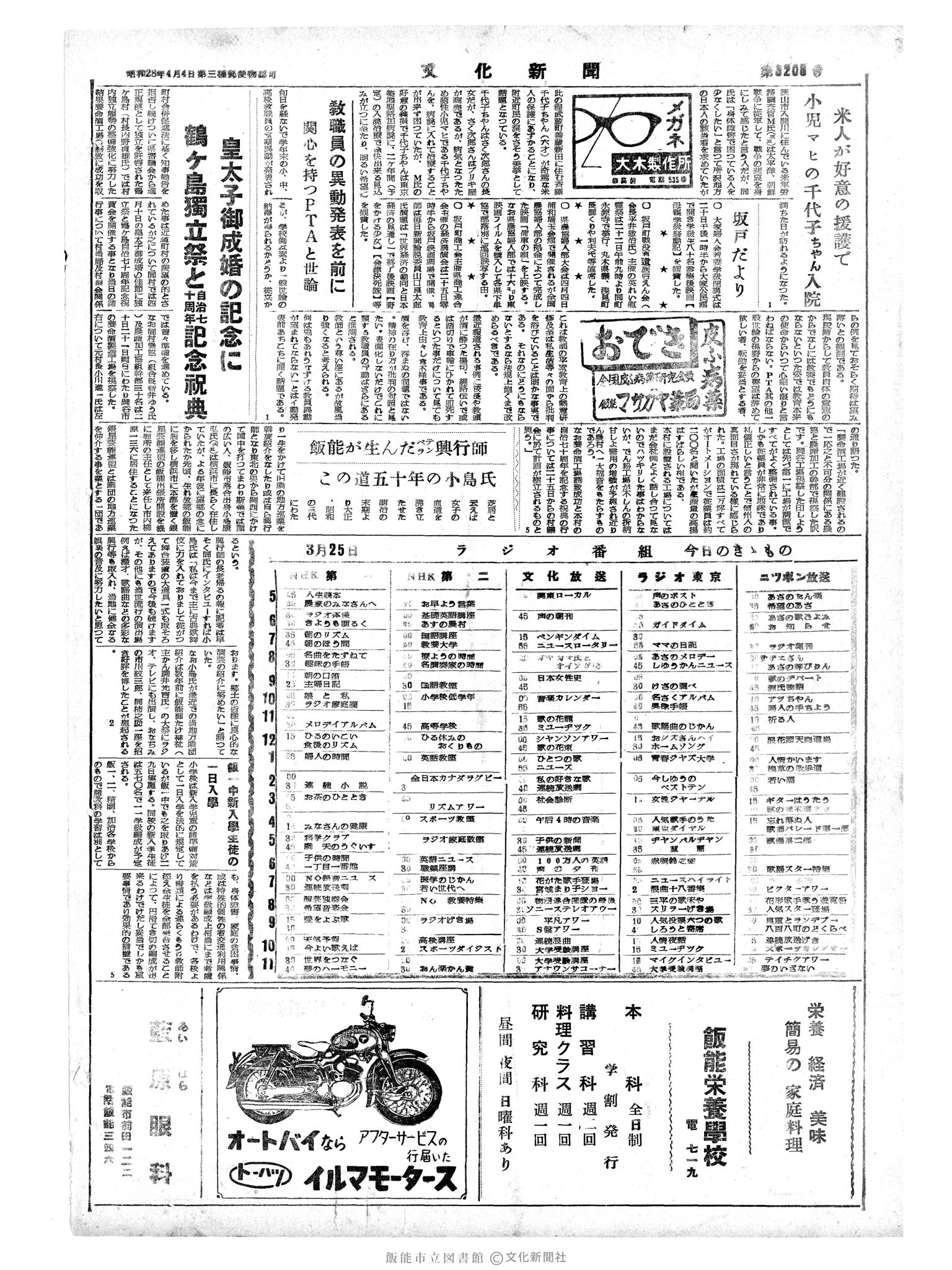 昭和34年3月25日4面 (第3208号) 