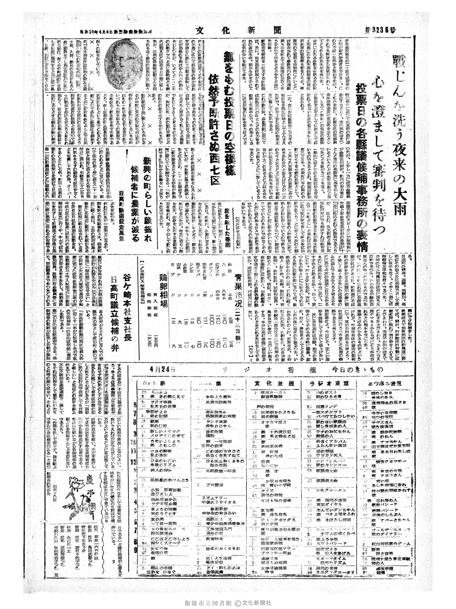 昭和34年4月24日4面 (第3236号) 