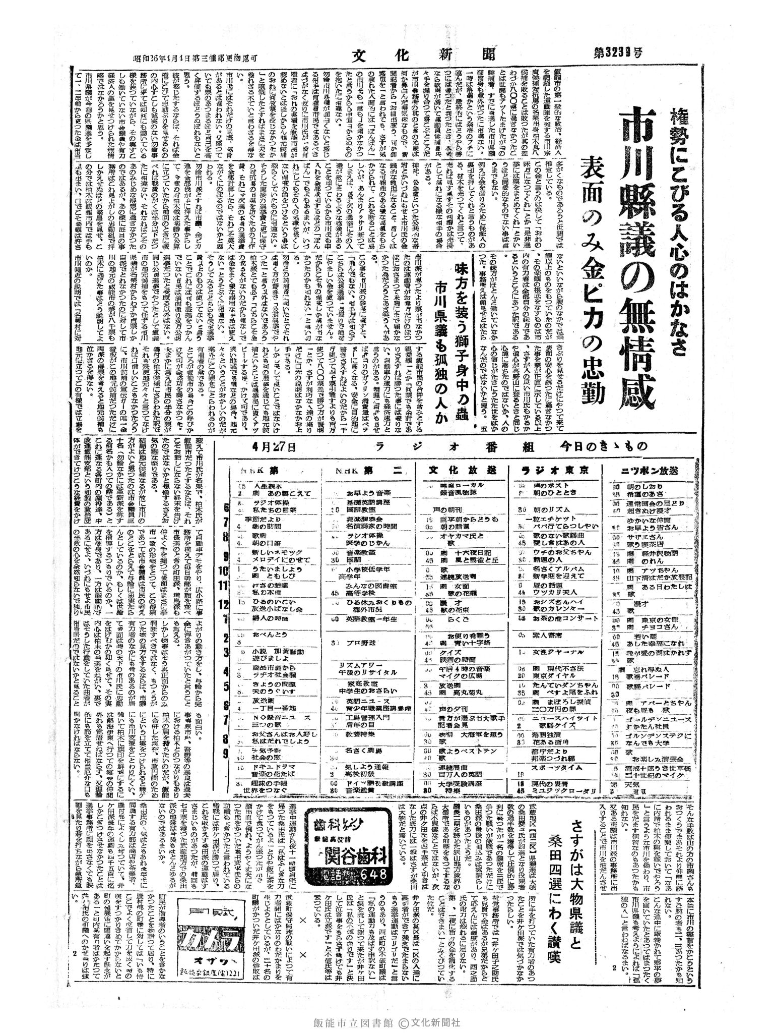 昭和34年4月27日4面 (第3239号) 