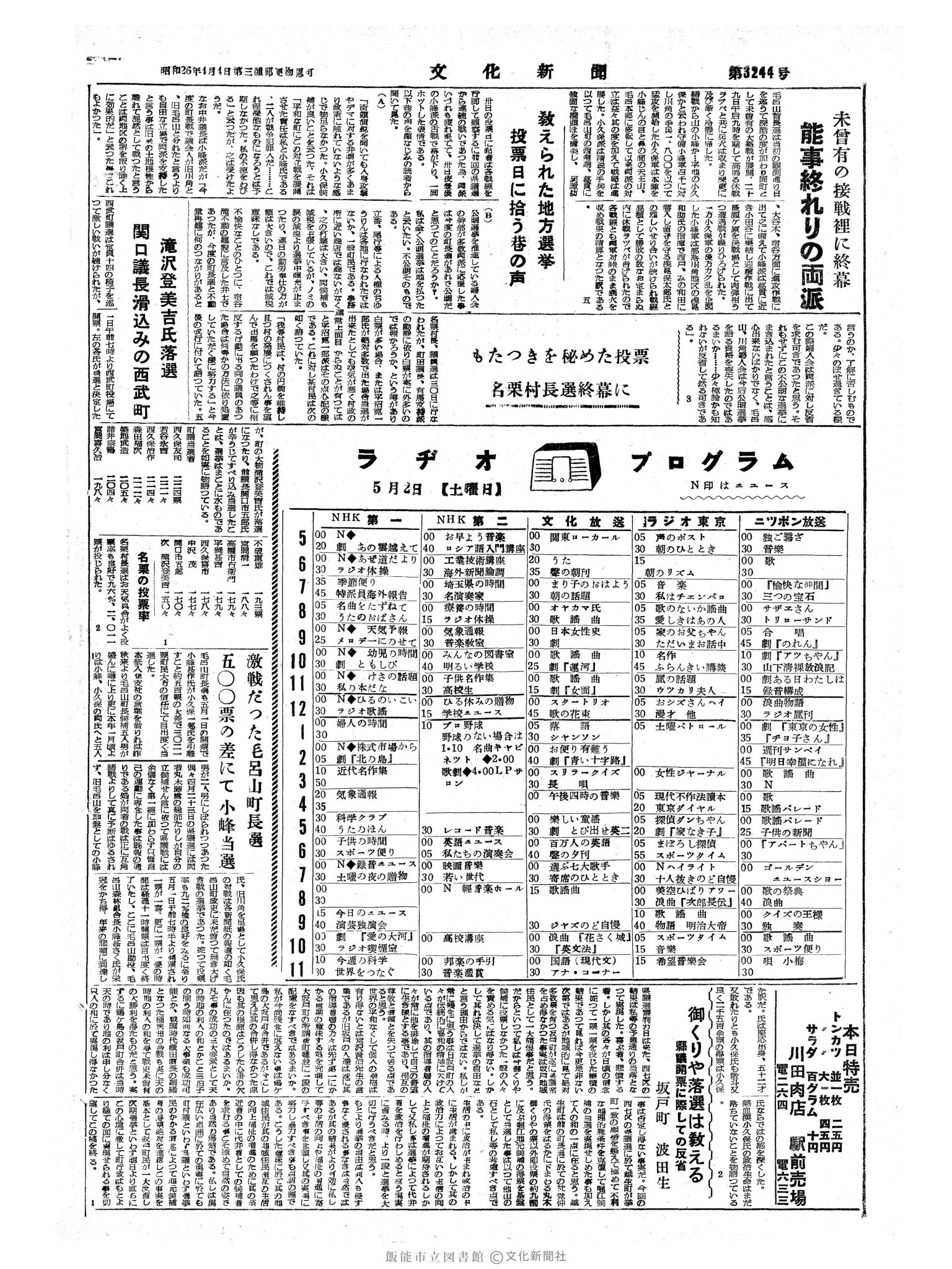 昭和34年5月2日4面 (第3244号) 