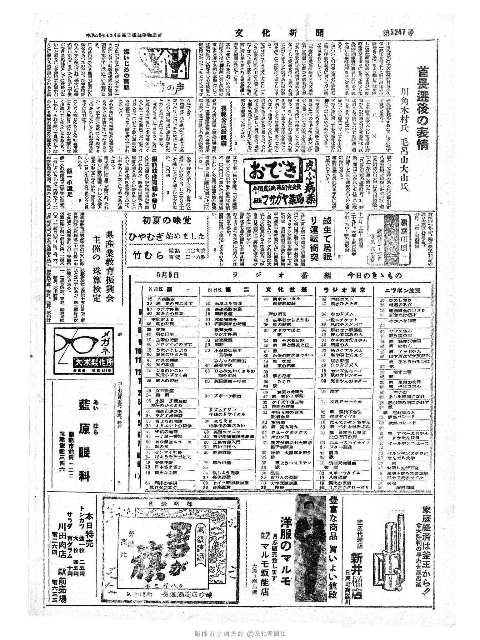 昭和34年5月5日4面 (第3247号) 