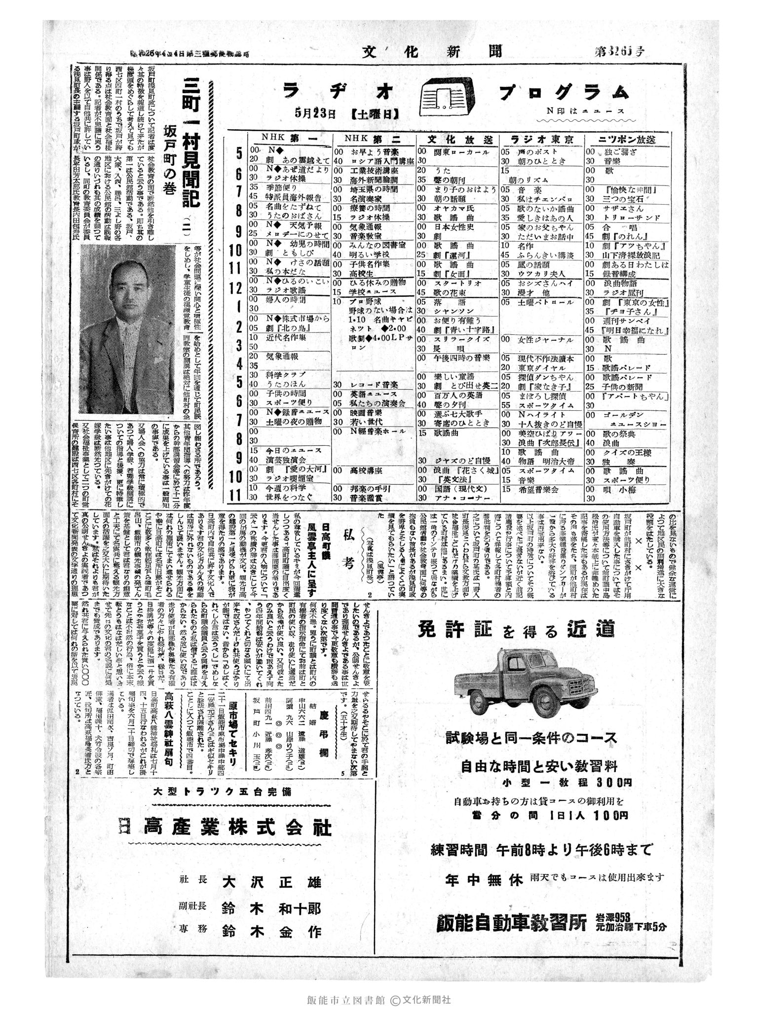 昭和34年5月23日4面 (第3265号) 