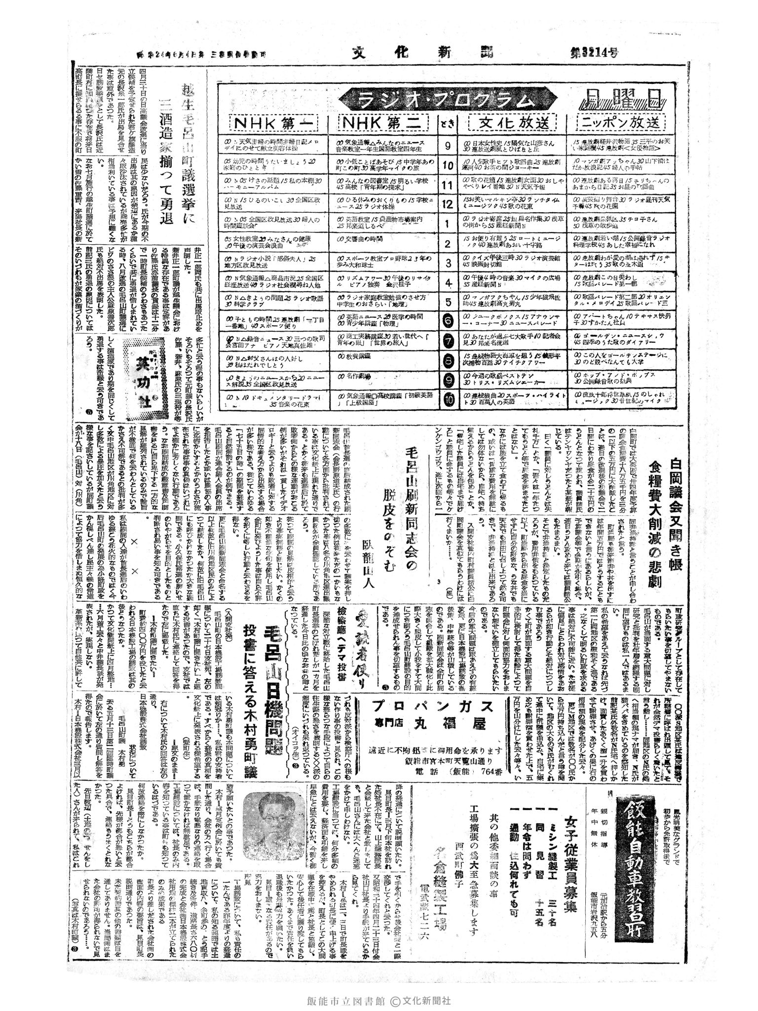 昭和34年6月1日4面 (第3214号) 