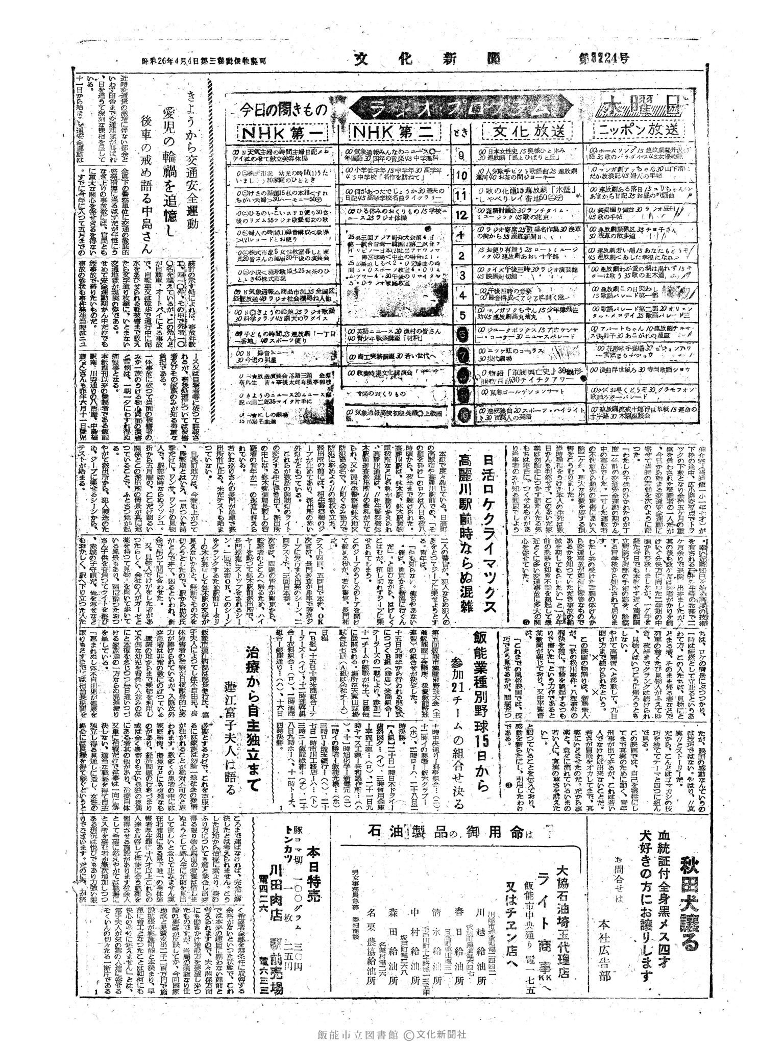 昭和34年6月11日4面 (第3224号) 