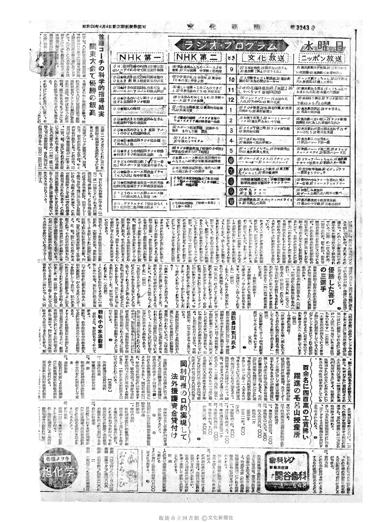 昭和34年7月1日4面 (第3243号) 